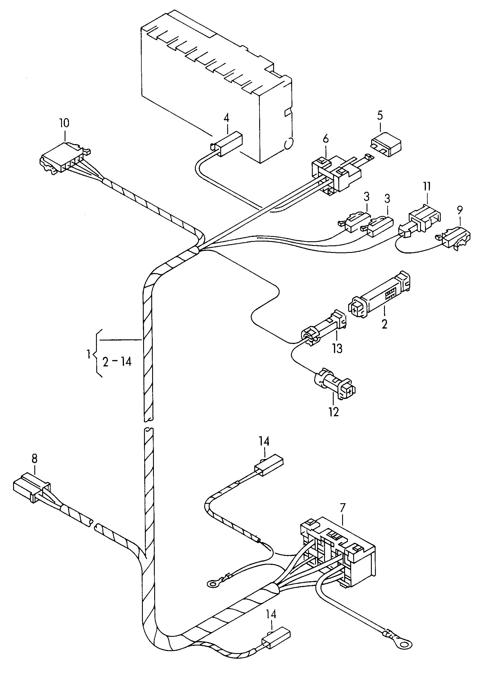 Volkswagen Golf Cabriolet (1994 - 1998) - Wiring set for engine