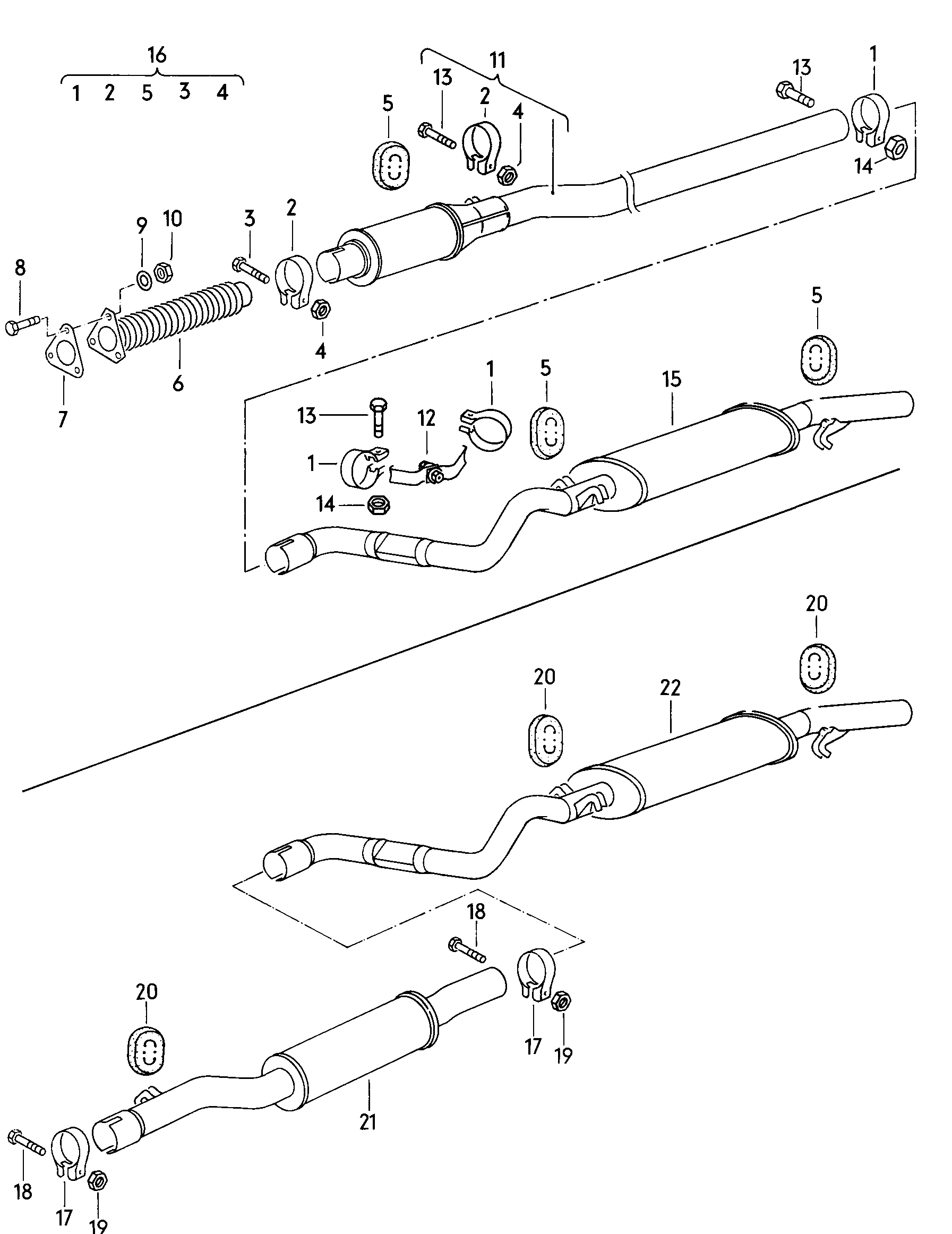 Volkswagen Golf (1979 - 1980) - Exhaust manifolds
