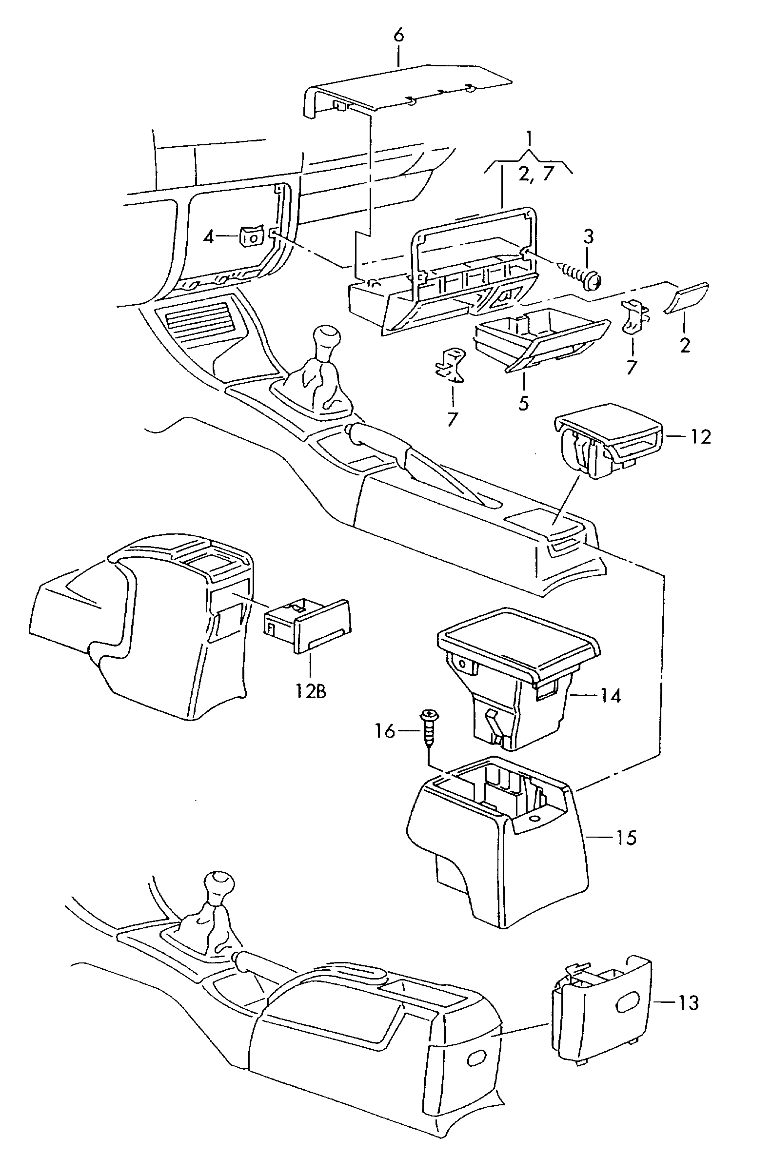 Volkswagen Golf (1997 - 1998) - Dashboard. dashboard fittings