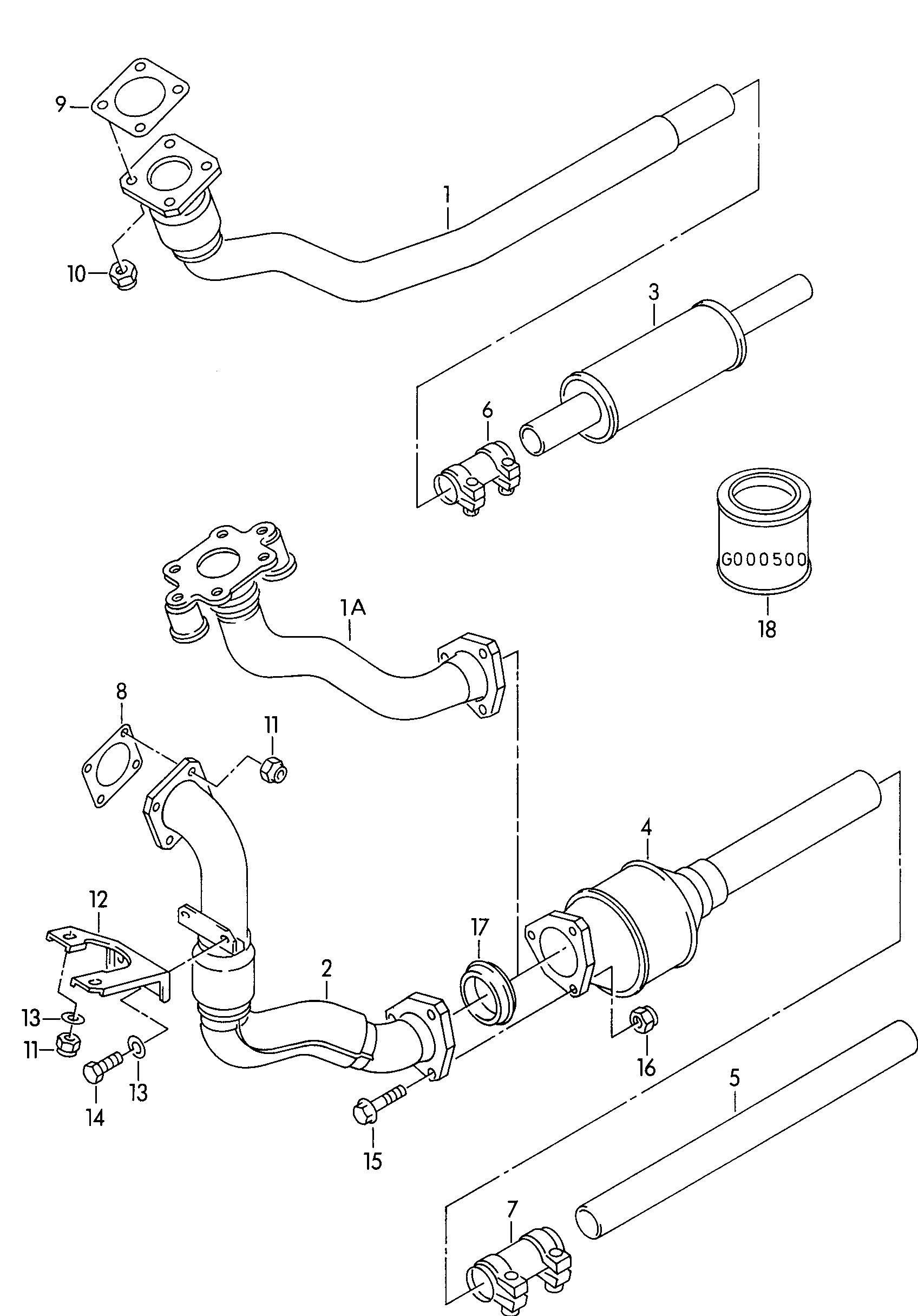 Volkswagen Golf (1995) - Exhaust manifolds