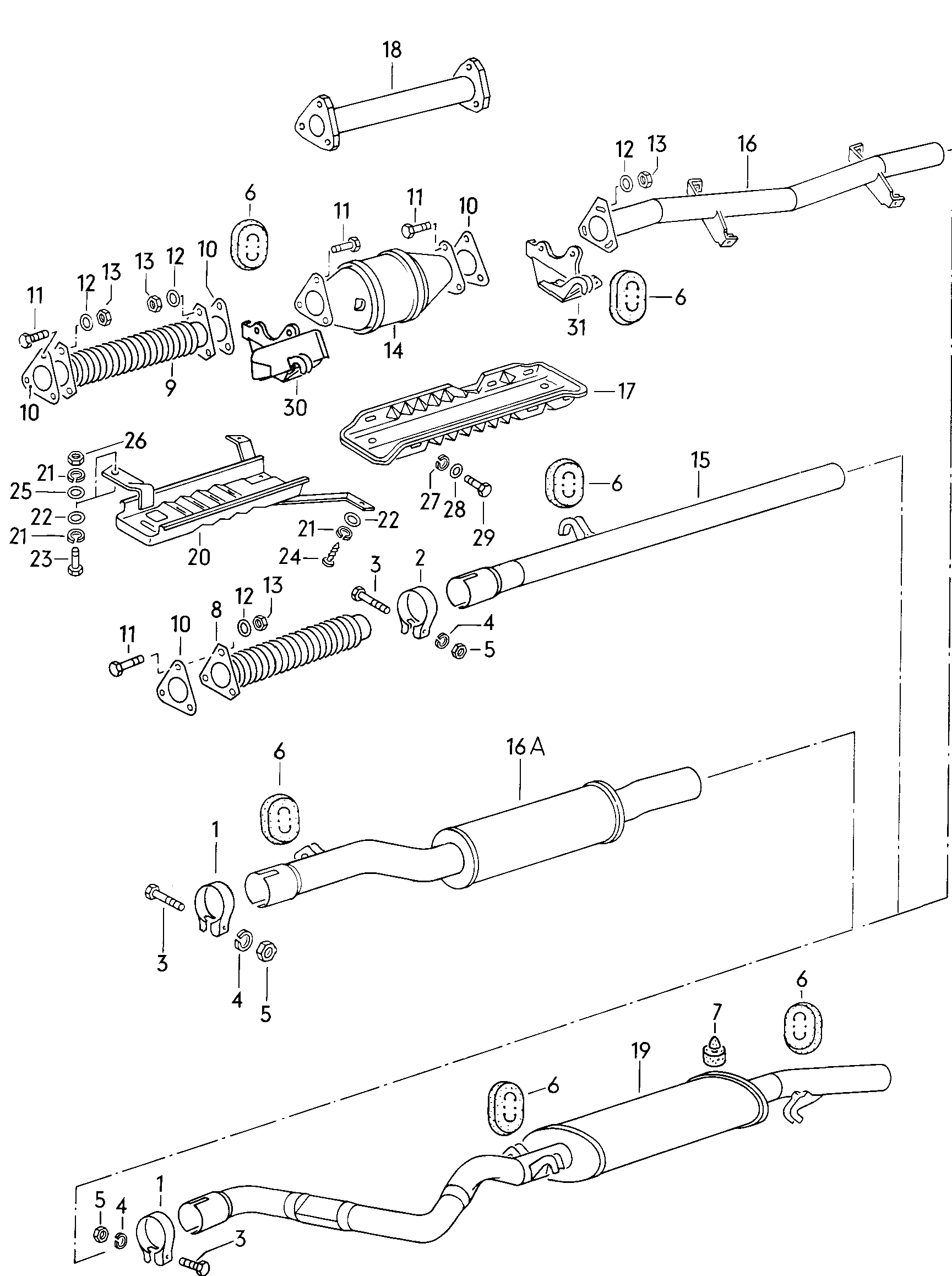 Volkswagen Golf (1982 - 1984) - Exhaust manifolds