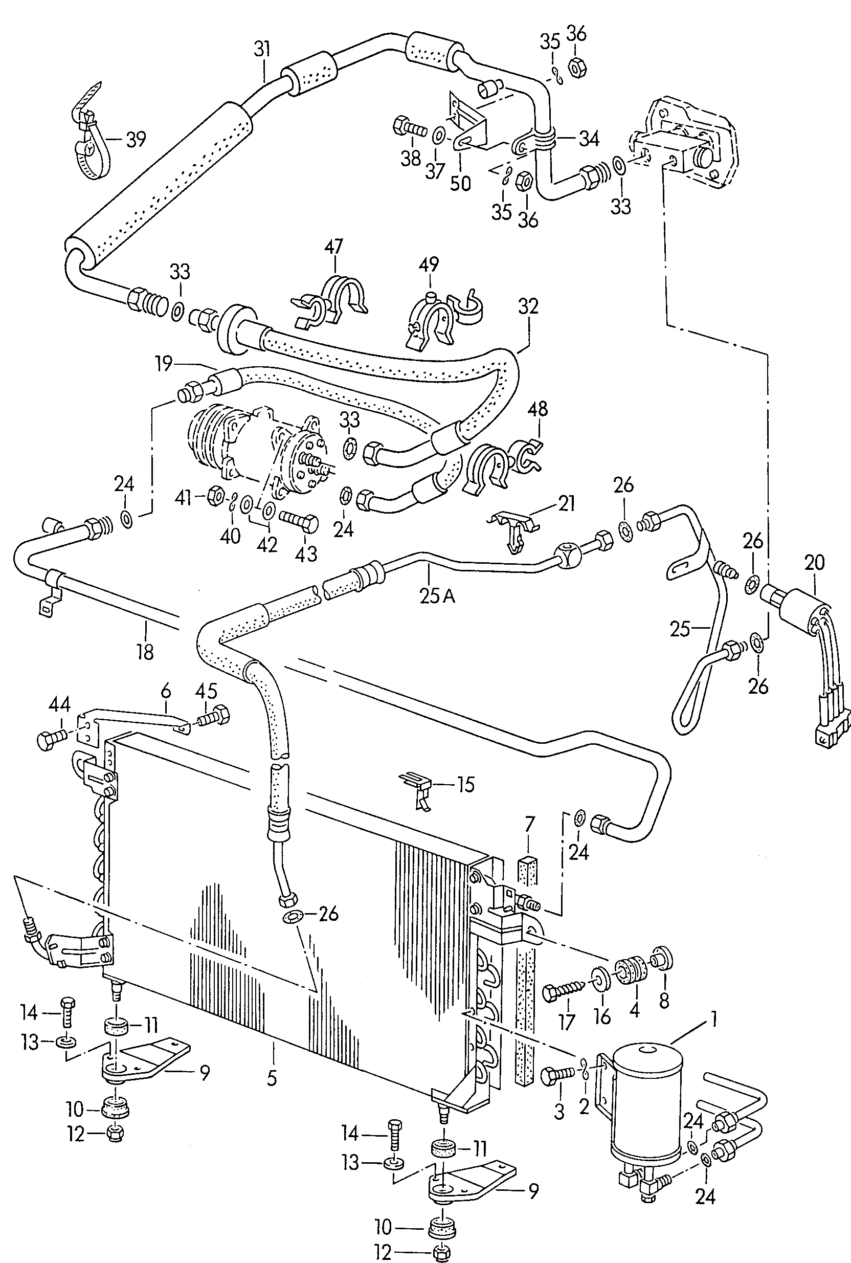 Volkswagen Golf/Var.-syn./Rall./Coun. (1986 - 1991) - A/C compressor