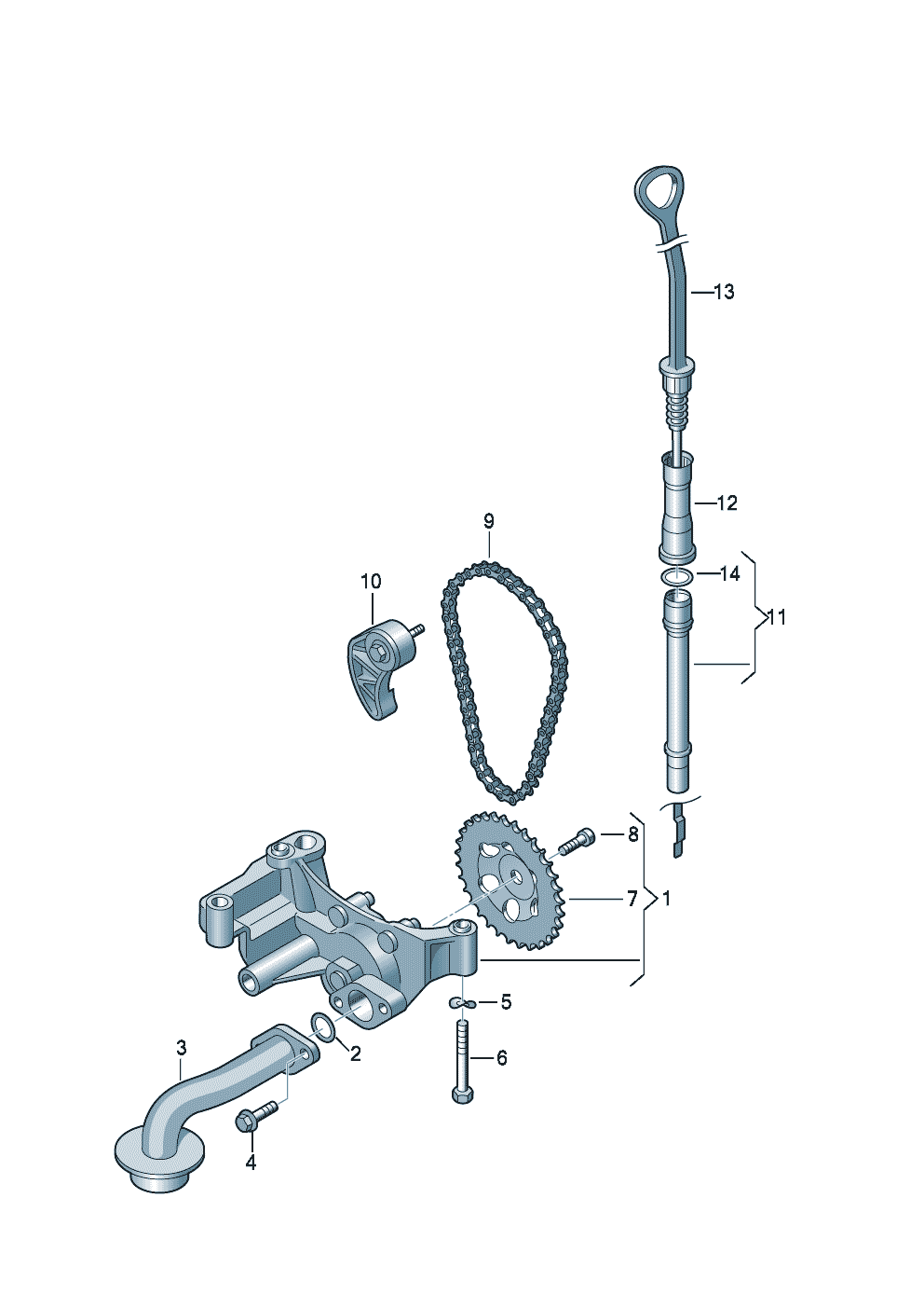 Volkswagen Golf/Golf R32 (2003 - 2006) - Oil pump. oil filter. Oil dipstick