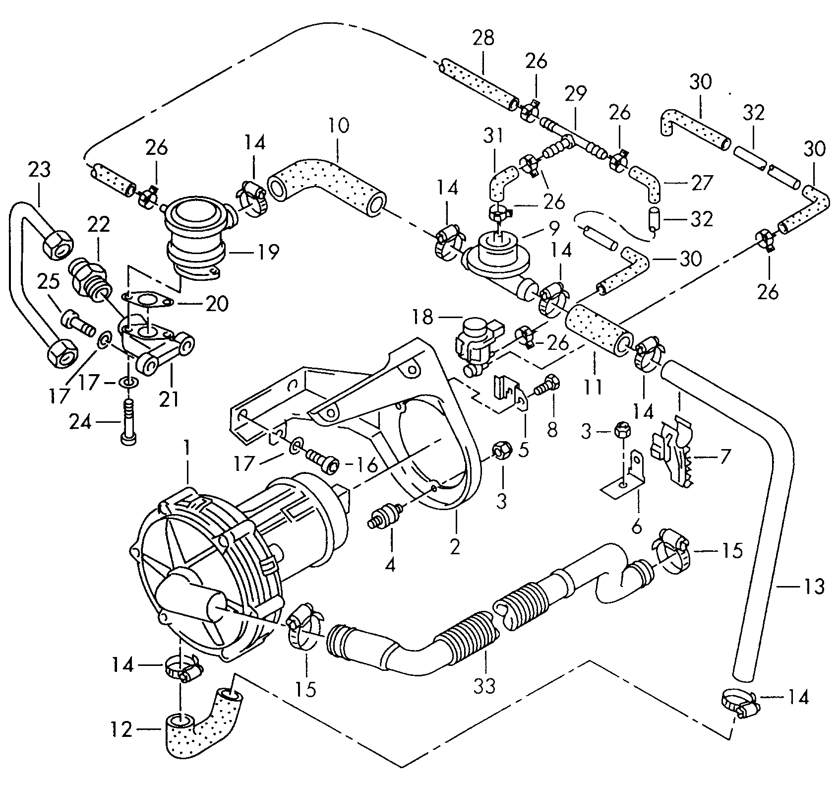 Volkswagen Golf (1993 - 1996) - Secondary air pump