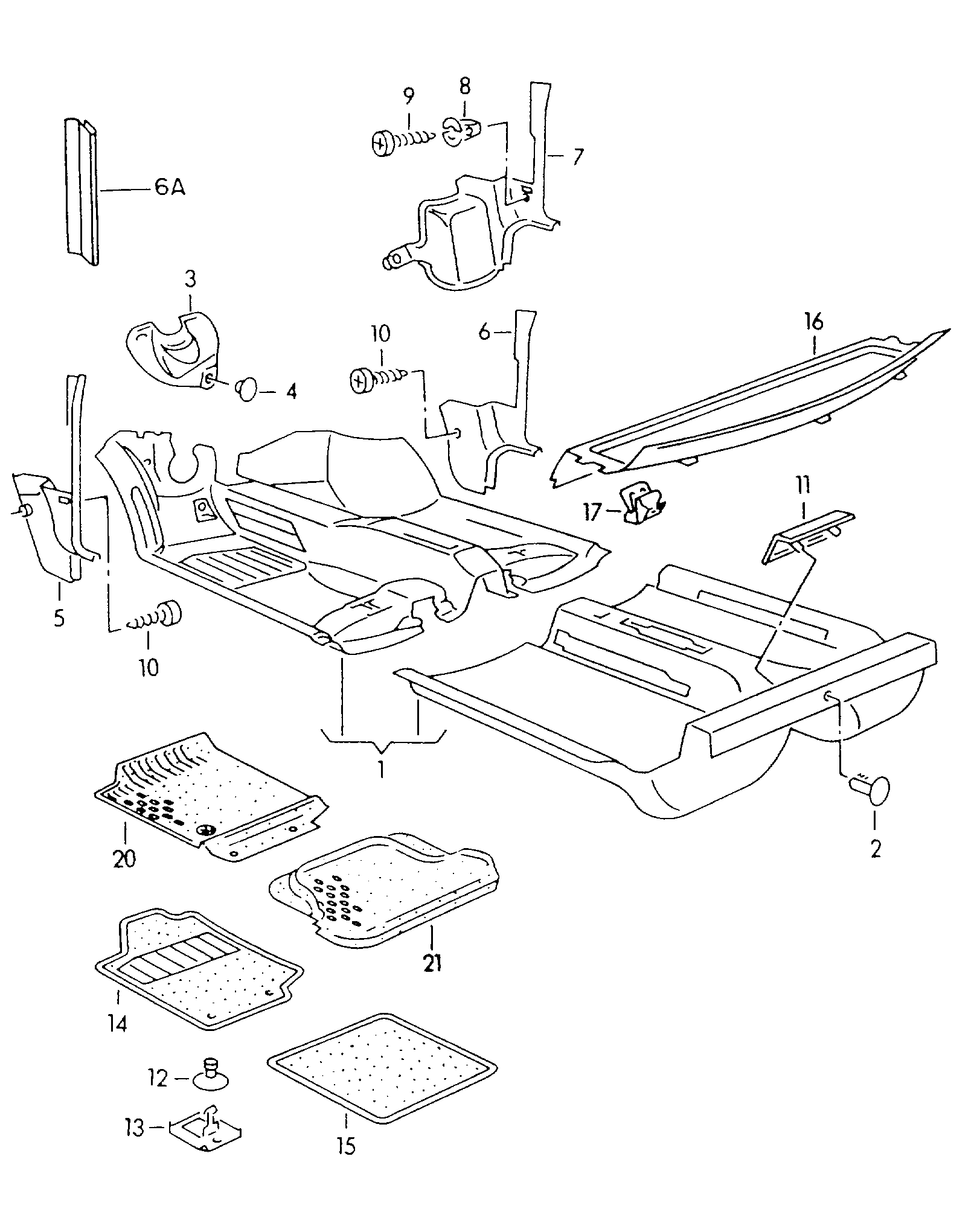 Volkswagen Golf (1993 - 1996) - Floor covering