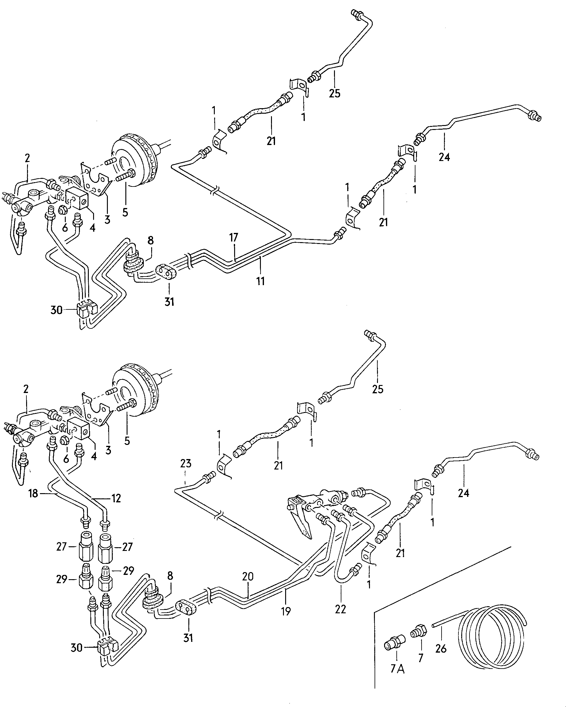 Volkswagen Golf (1981) - Brake master cylinder