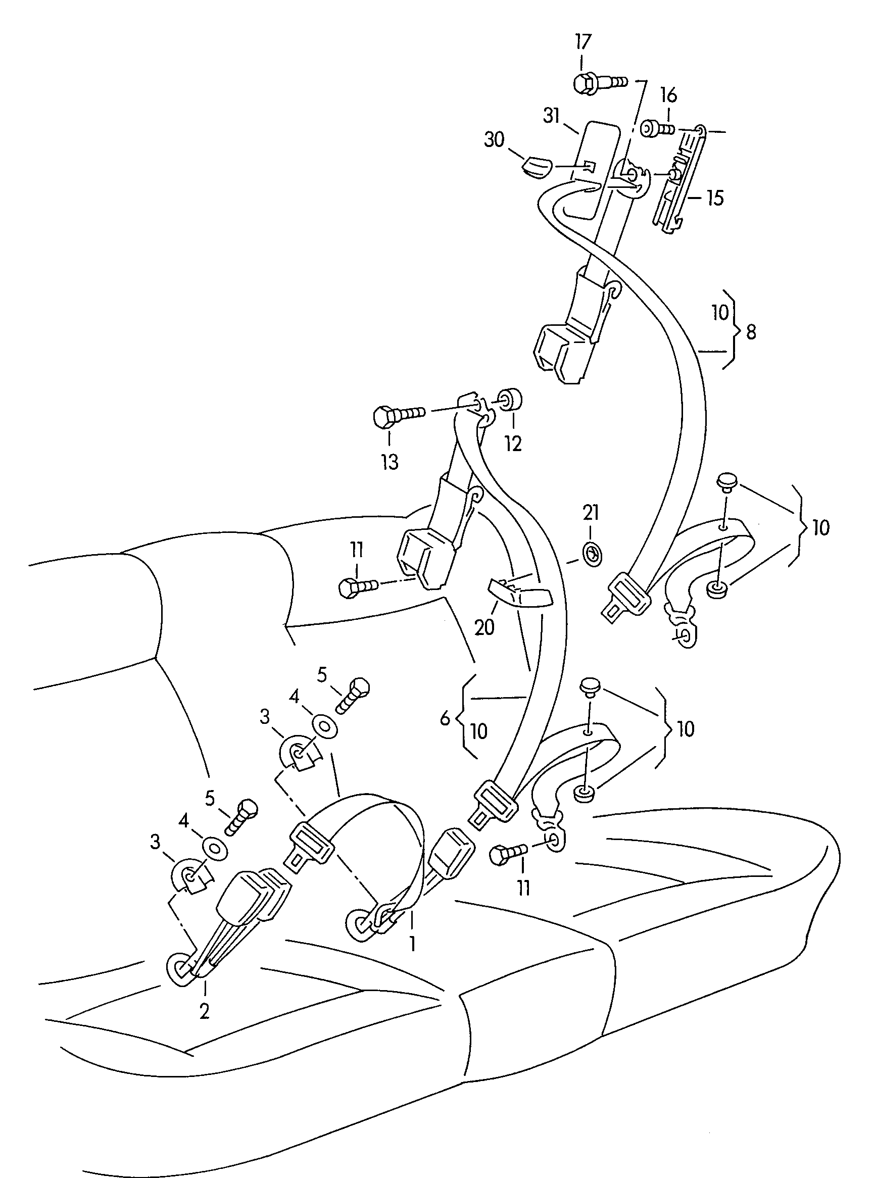 Volkswagen Golf (1997 - 1998) - Dashboard. dashboard fittings