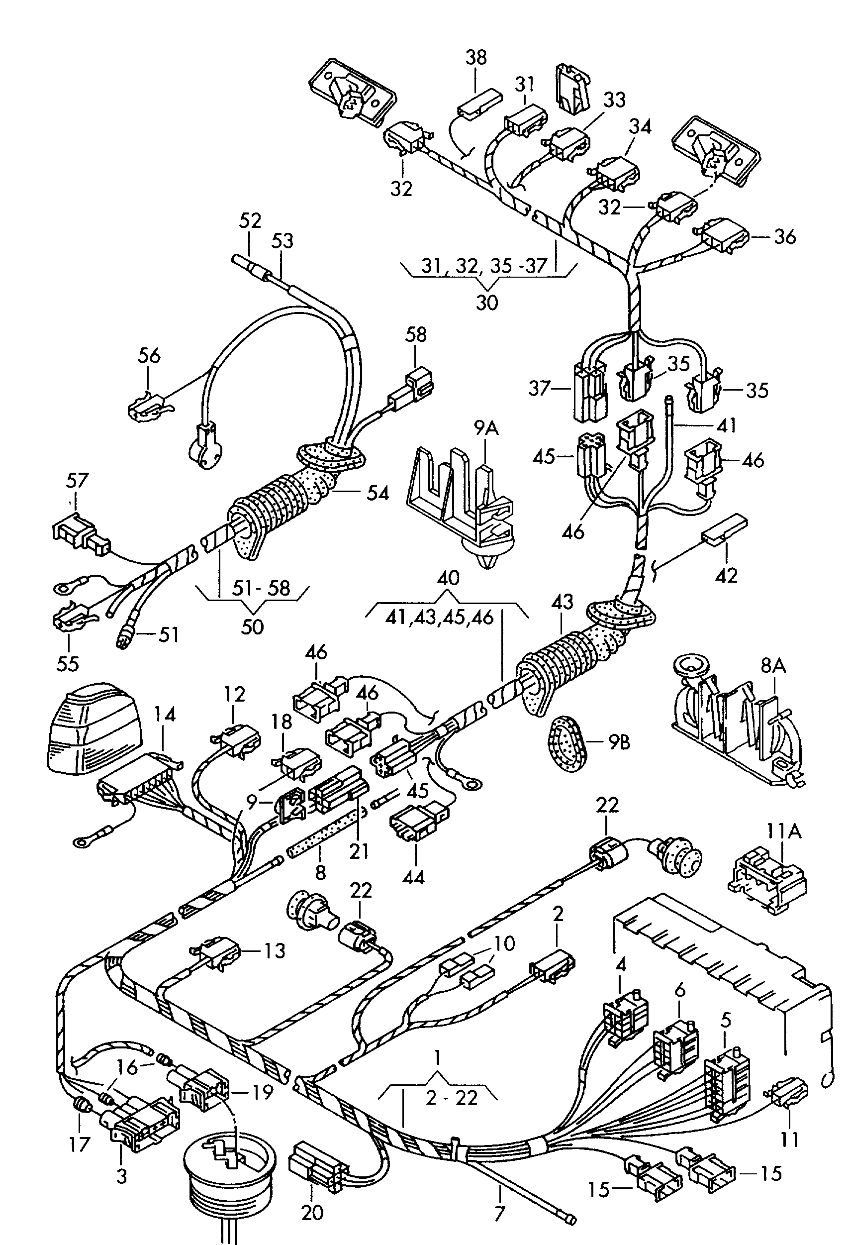 Volkswagen Golf (1997 - 1998) - Wiring set for engine