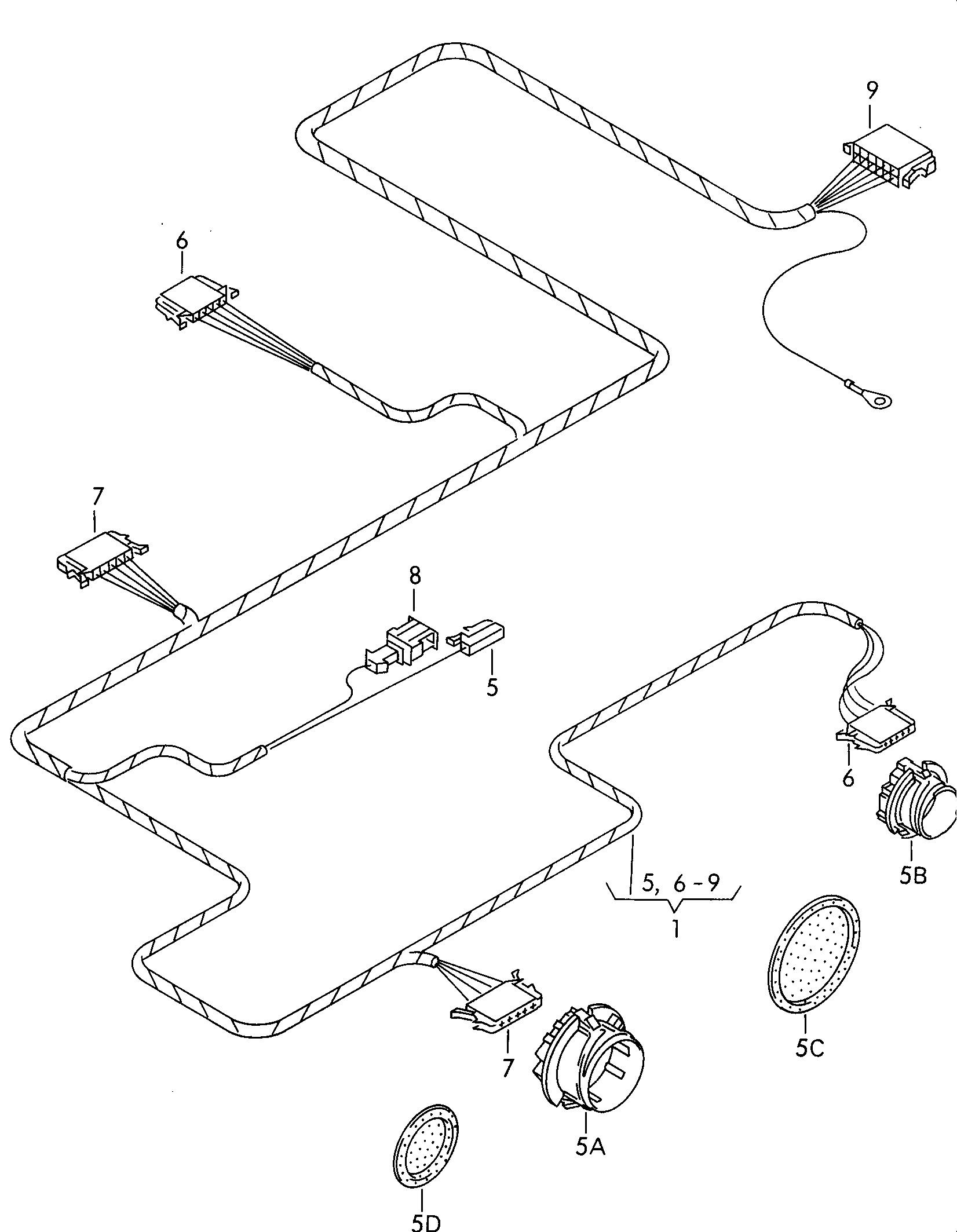 Volkswagen Golf (1993 - 1996) - Wiring set for engine