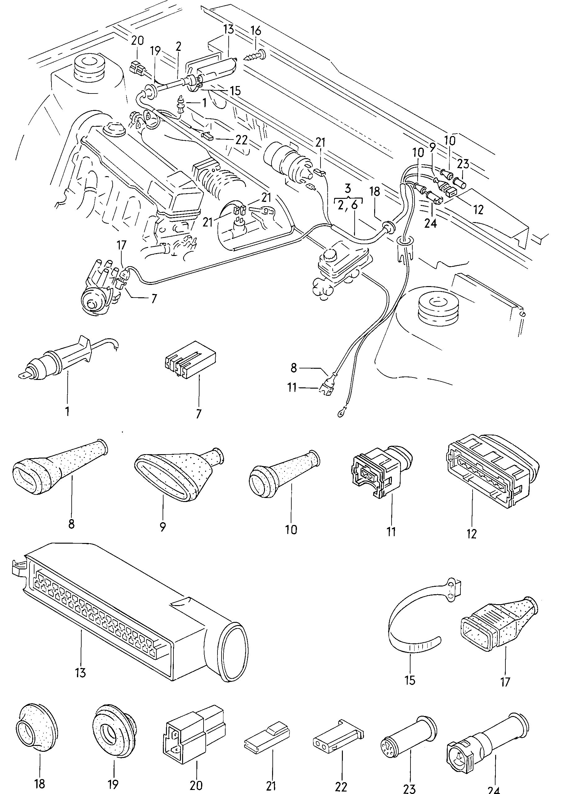 Volkswagen Golf (1982 - 1984) - Rear wiring set
