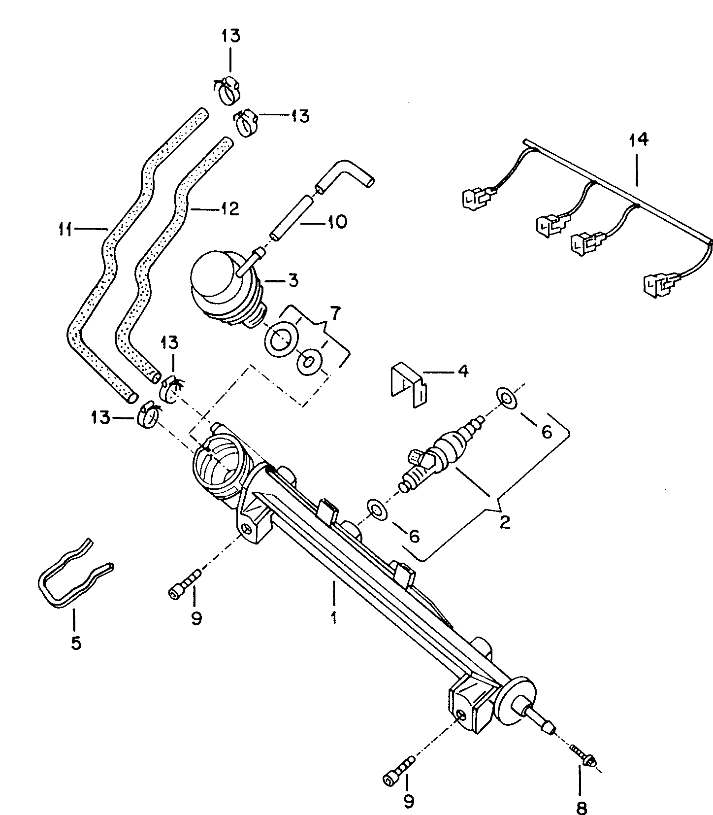 Volkswagen Golf (1993 - 1996) - Vacuum system