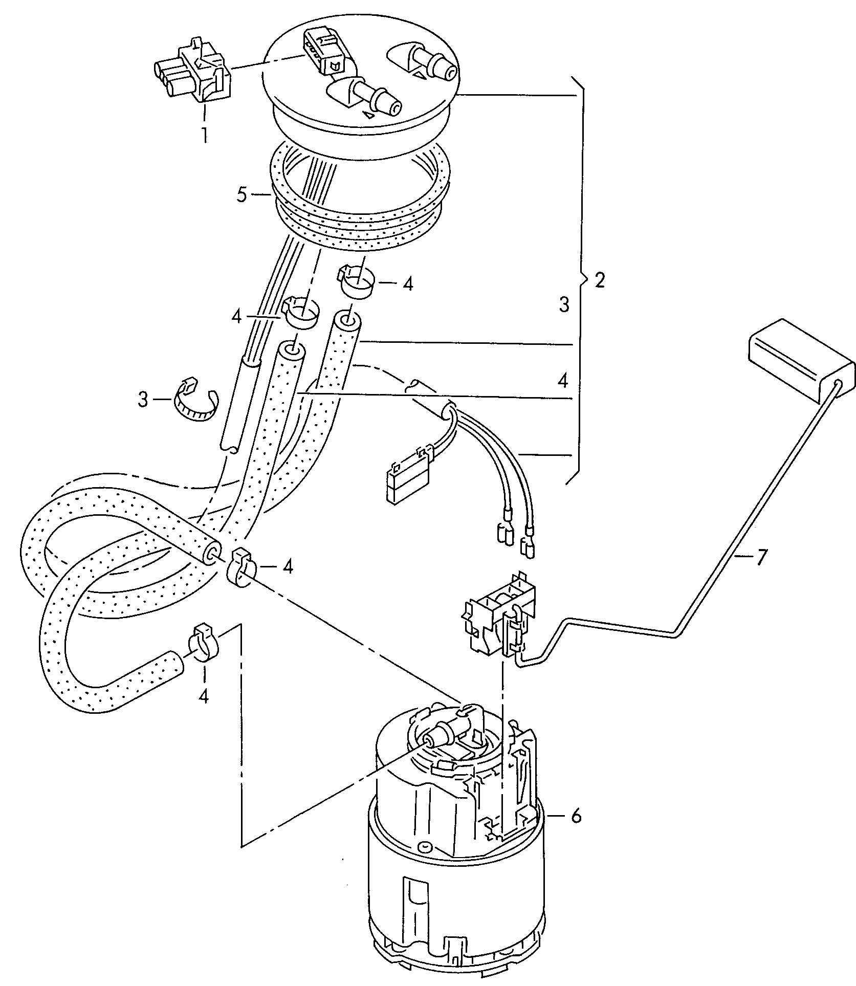 Volkswagen Golf (1993 - 1996) - Distance sensor. Combi-instrument