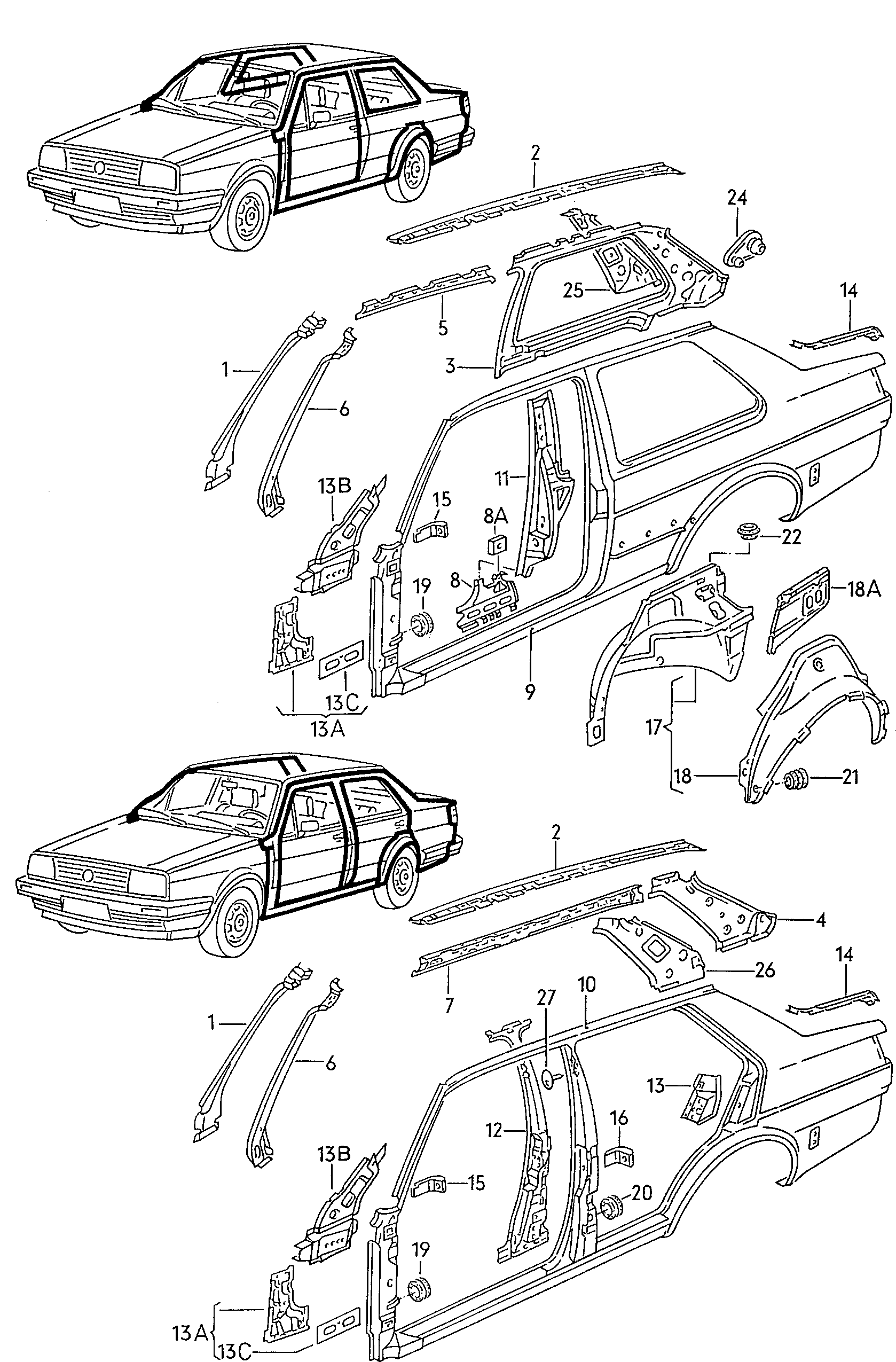 Side member. Wheel housing
