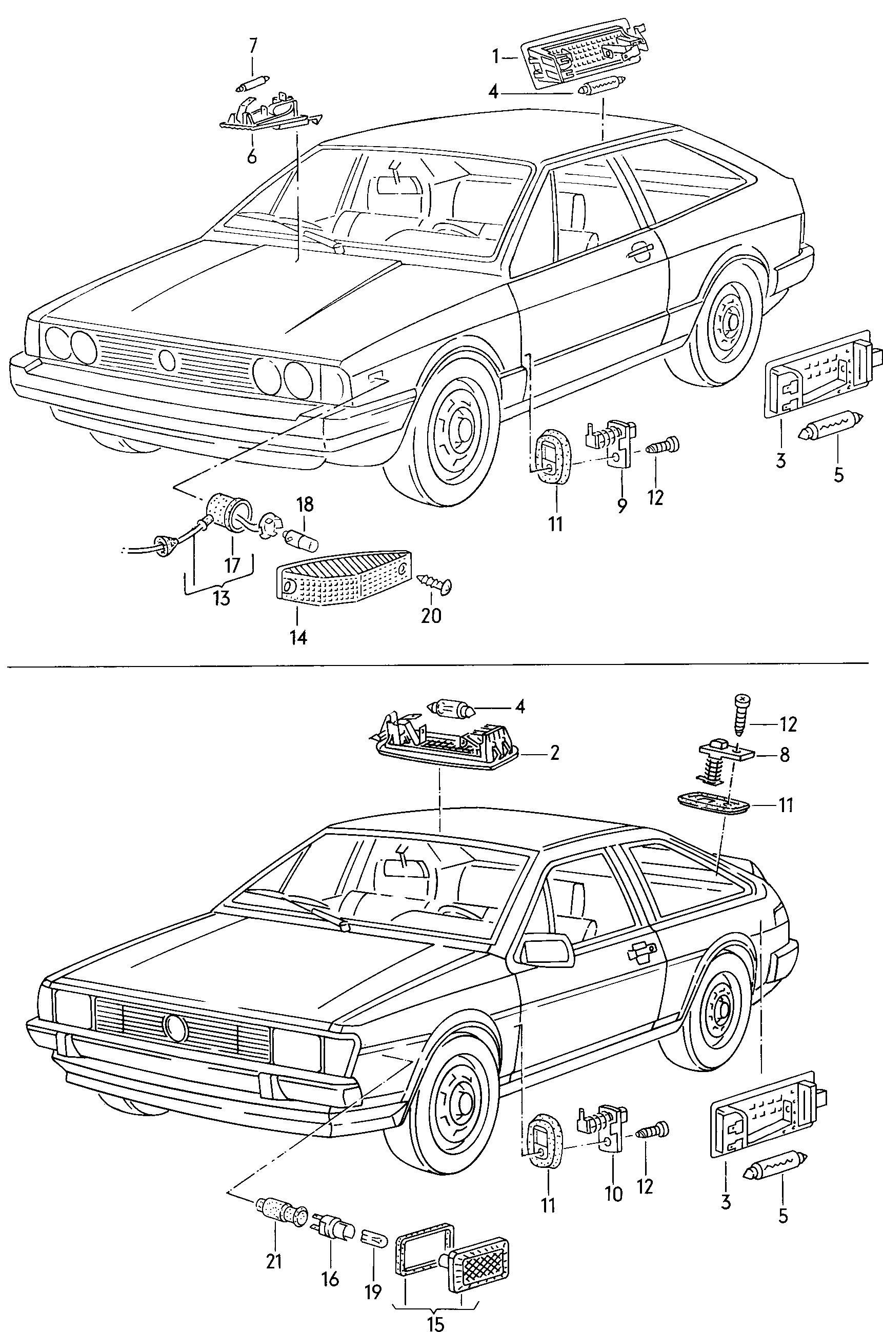 Volkswagen Golf (1981) - Interior light. Turn signal indicator