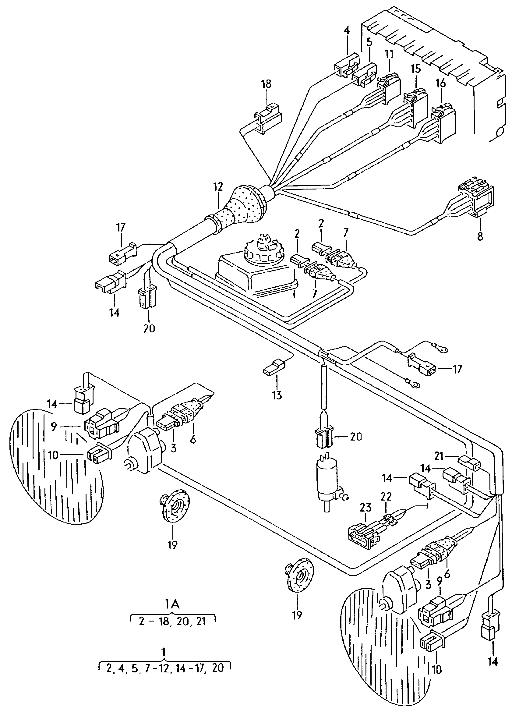 Wiring set for battery and 3-phase alternator. Earth line
