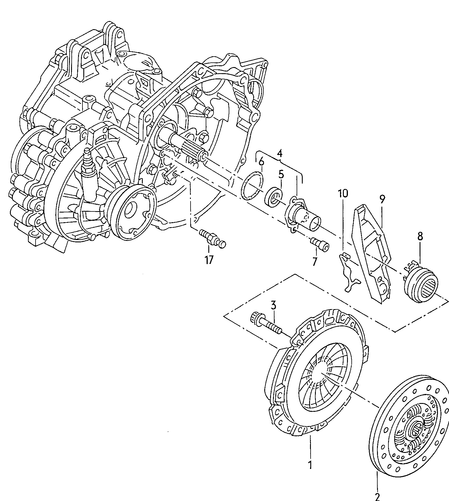Release bearing. release shaft. Coupling