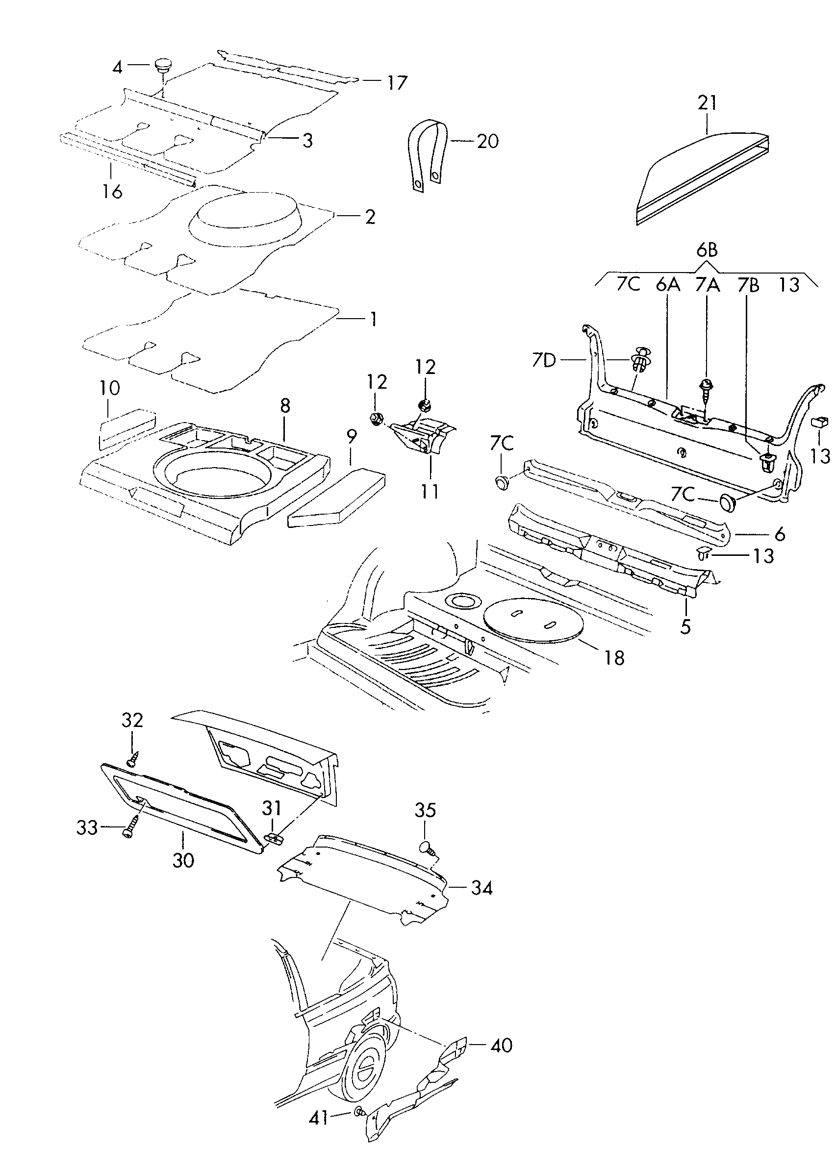 Volkswagen Golf (1997 - 1998) - Floor covering
