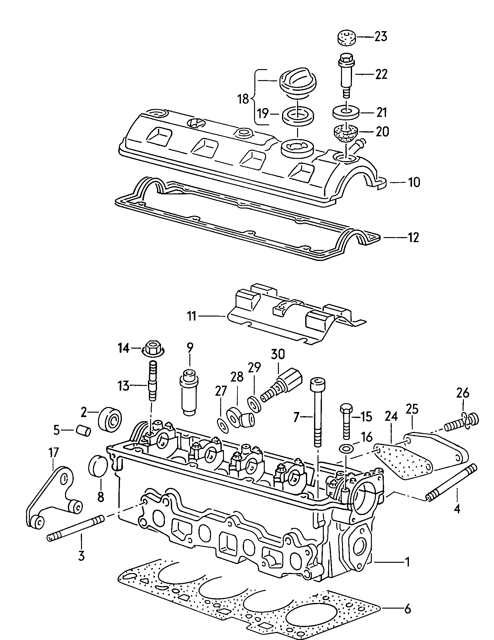 Cylinder block with pistons. oil sump