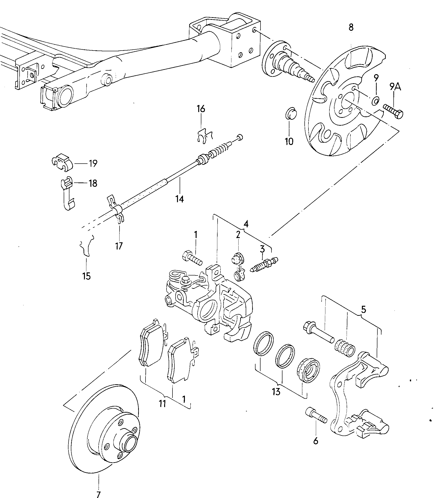 Floating caliper brake