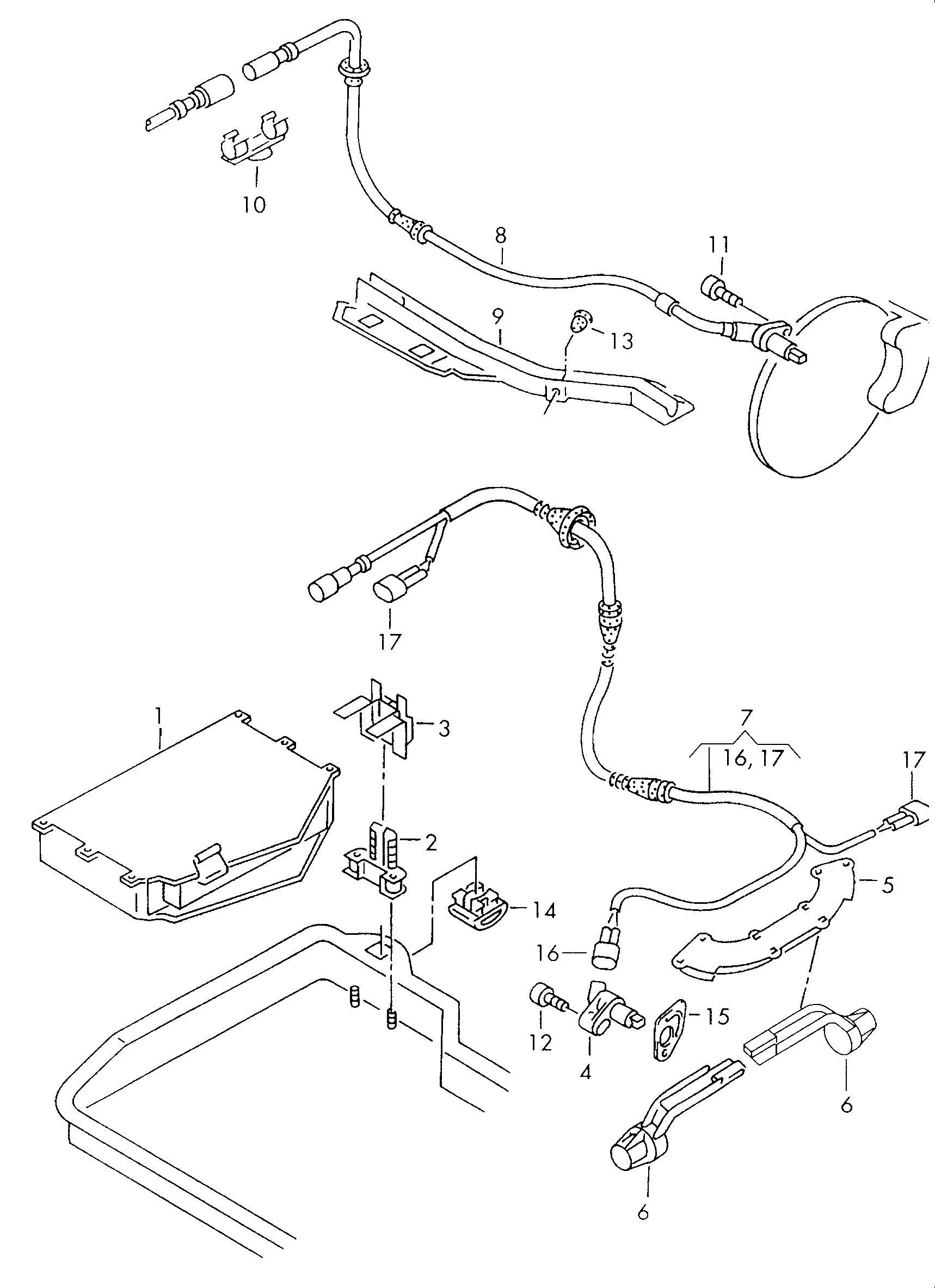 Volkswagen Golf Cabriolet (1994 - 1998) - Speed sensor. Control unit for ABS
