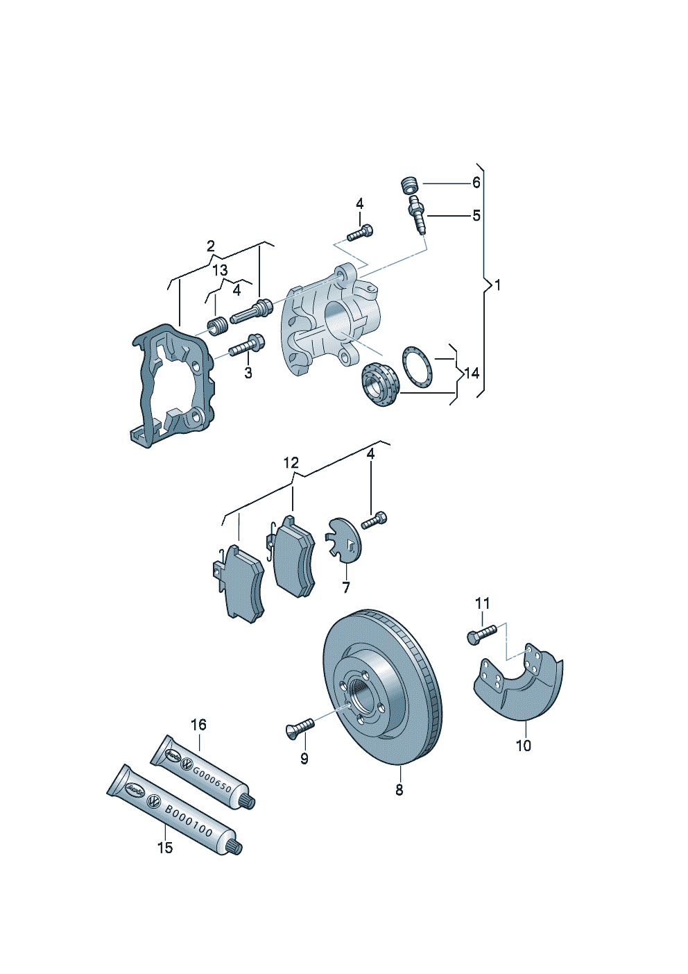 Volkswagen Golf (1997 - 1998) - Disc brake