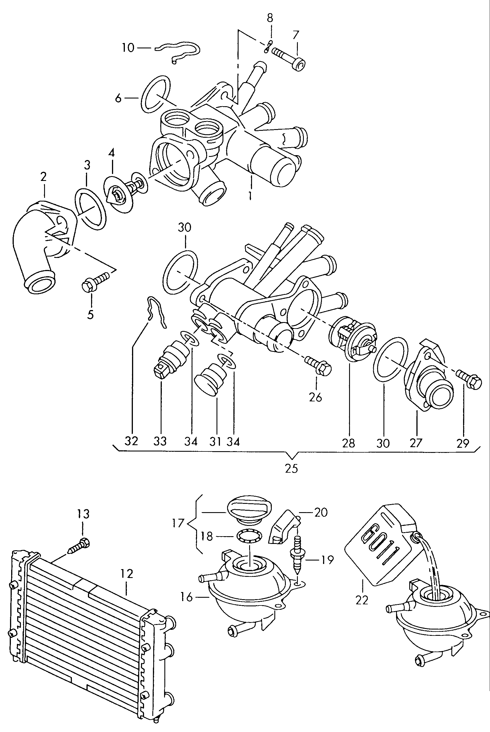 Volkswagen Golf (1997 - 1998) - Coolant pump