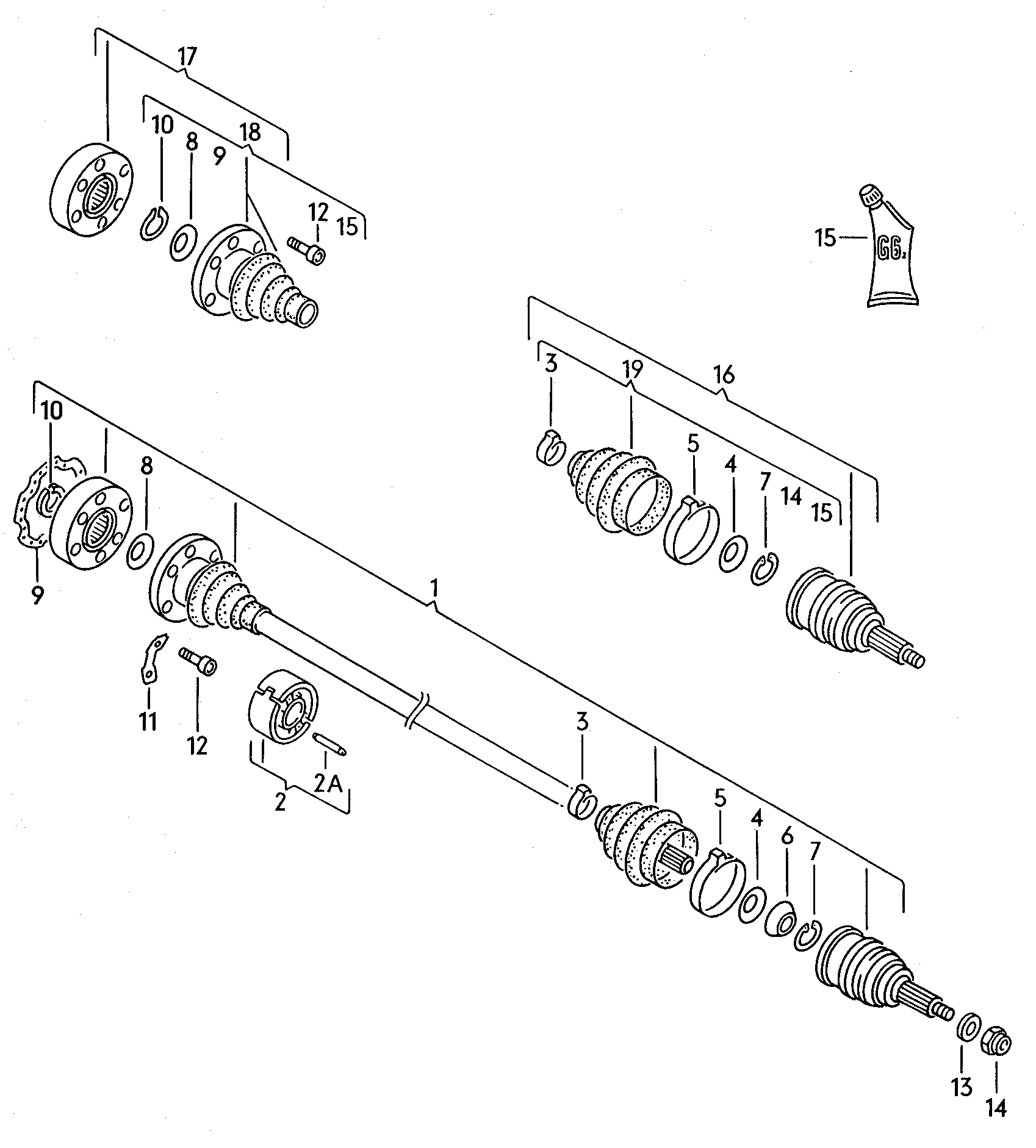 Volkswagen Golf/Var.-syn./Rall./Coun. (1986 - 1991) - Drive shaft