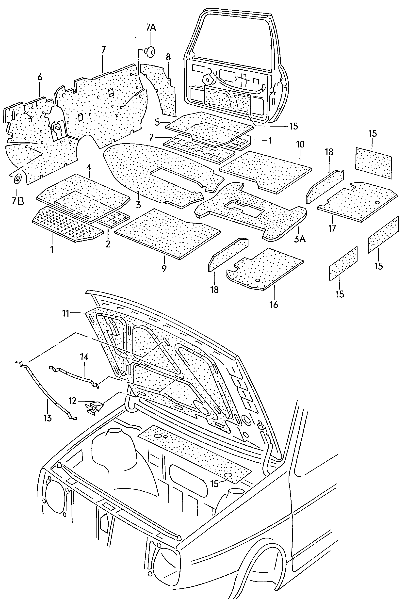 Volkswagen Golf/Var.-syn./Rall./Coun. (1986 - 1991) - Floor covering
