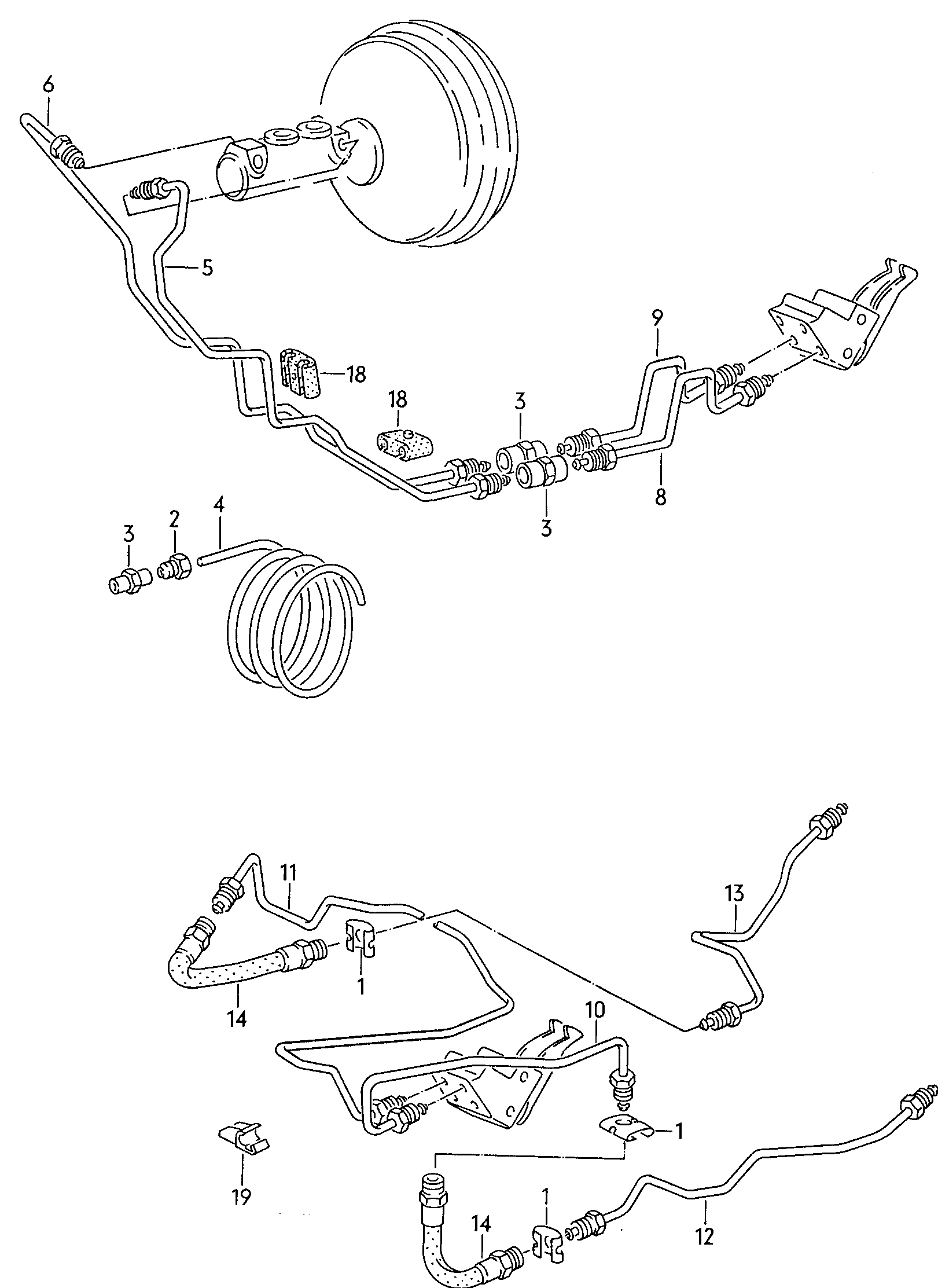 Volkswagen Golf/Var.-syn./Rall./Coun. (1986 - 1991) - Reservoir. Brake master cylinder
