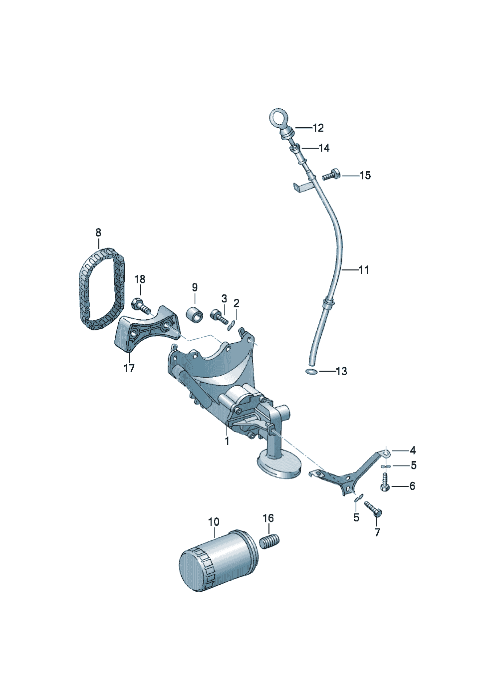 Volkswagen Golf (1997 - 1998) - Oil pump. oil filter