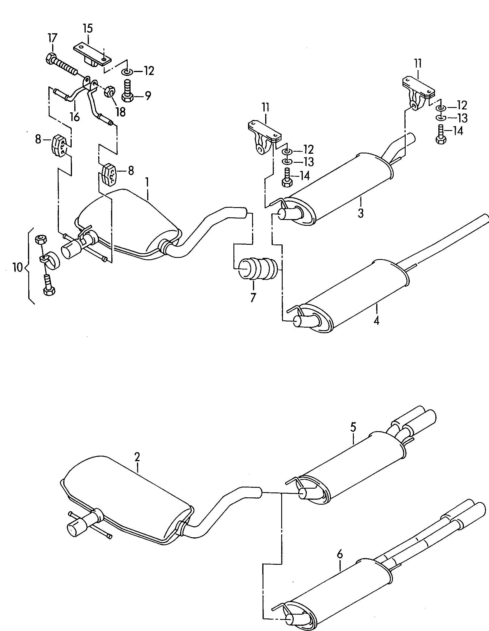 Volkswagen Golf (1997 - 1998) - Exhaust manifolds