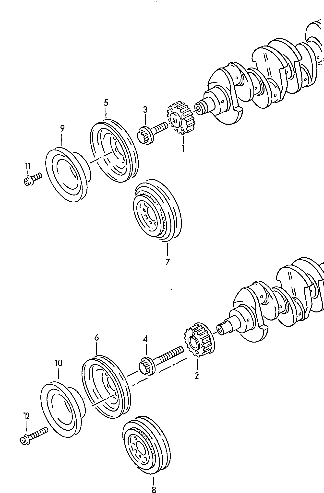 Conrod. bearings. Crankshaft