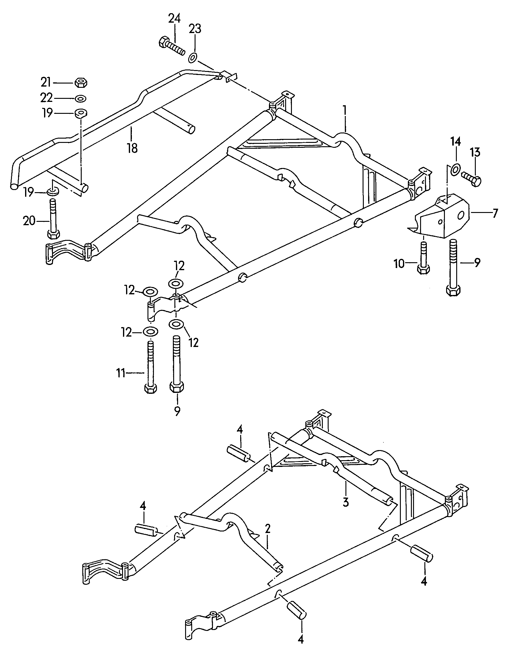 Volkswagen Golf/Var.-syn./Rall./Coun. (1986 - 1991) - Securing parts for engine