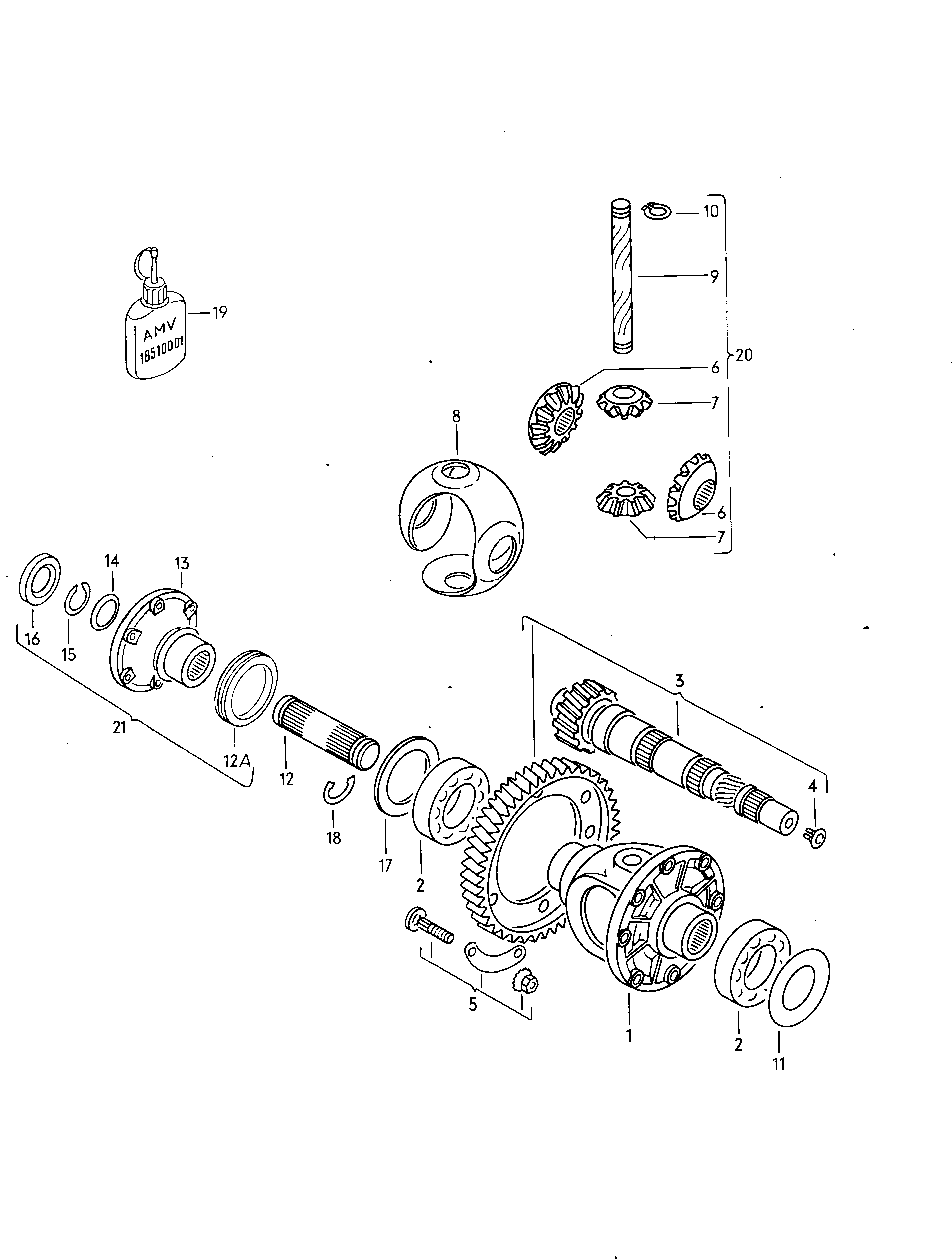 Volkswagen Golf (1979 - 1980) - For manual gearbox. Differential