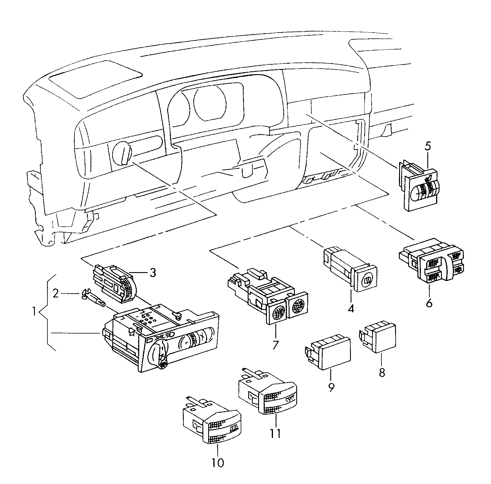 Volkswagen Golf (1997 - 1998) - Headlights