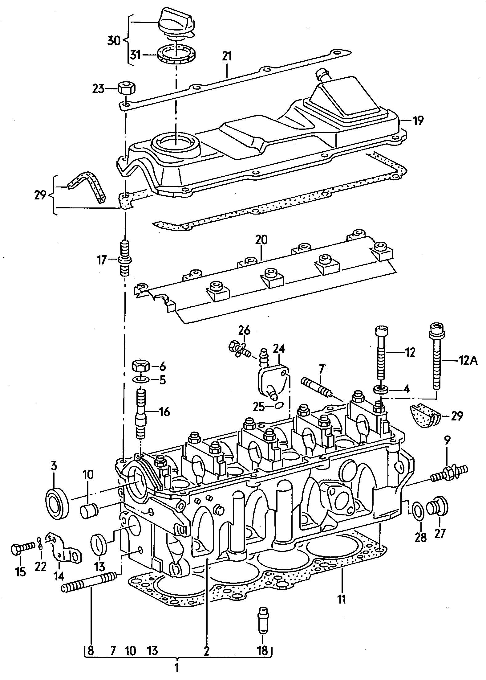 Cylinder block. oil sump