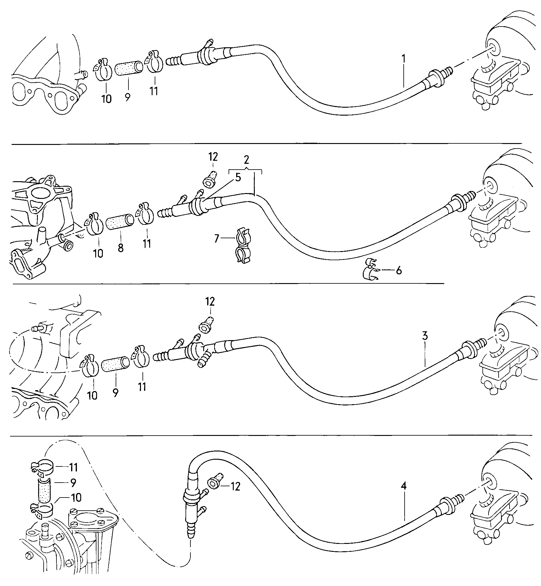 Volkswagen Golf/Var.-syn./Rall./Coun. (1986 - 1991) - Reservoir. Brake master cylinder