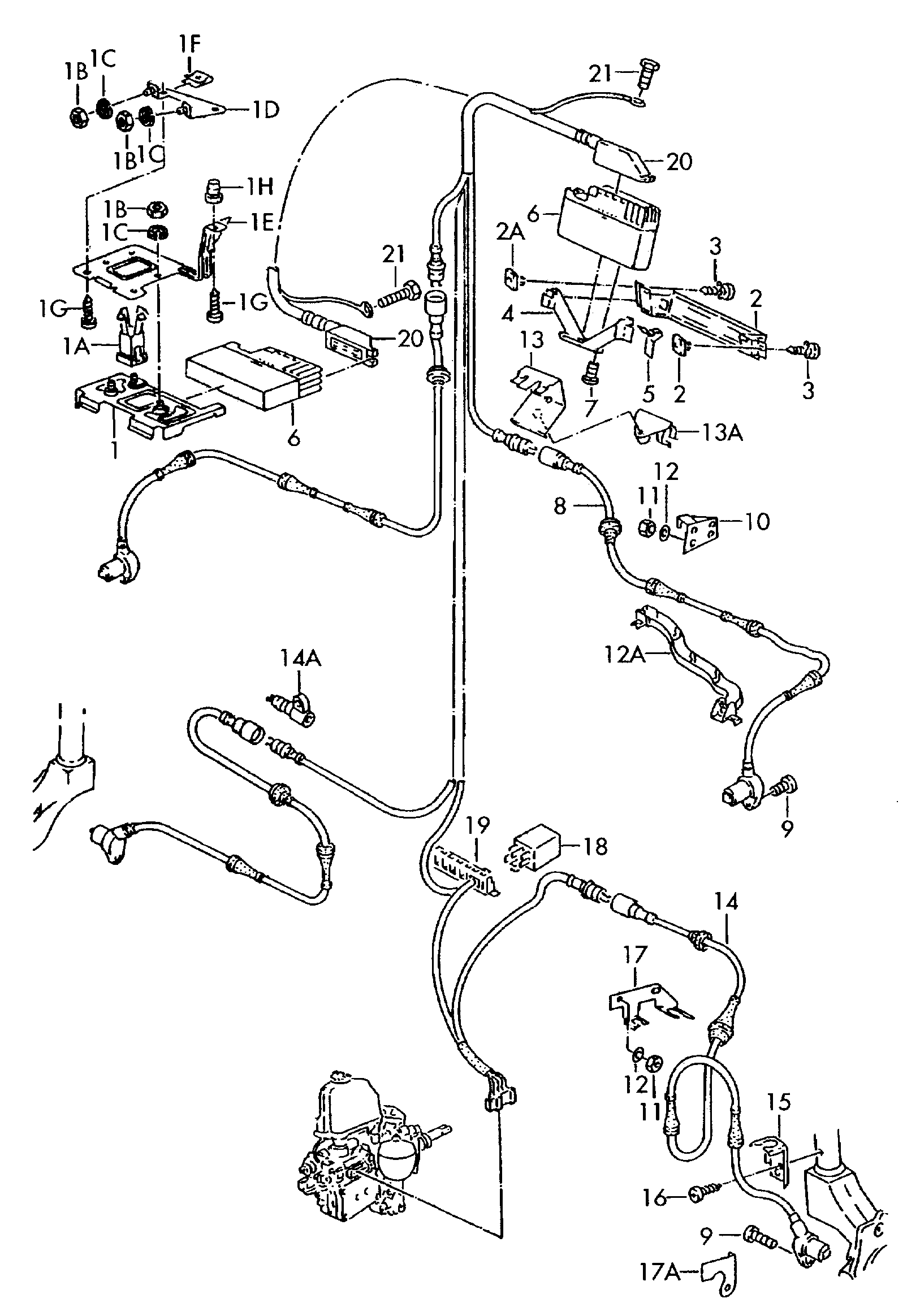 Relay. Wire set. for models with anti-lock brake system -abs-. speed sensor. Control unit