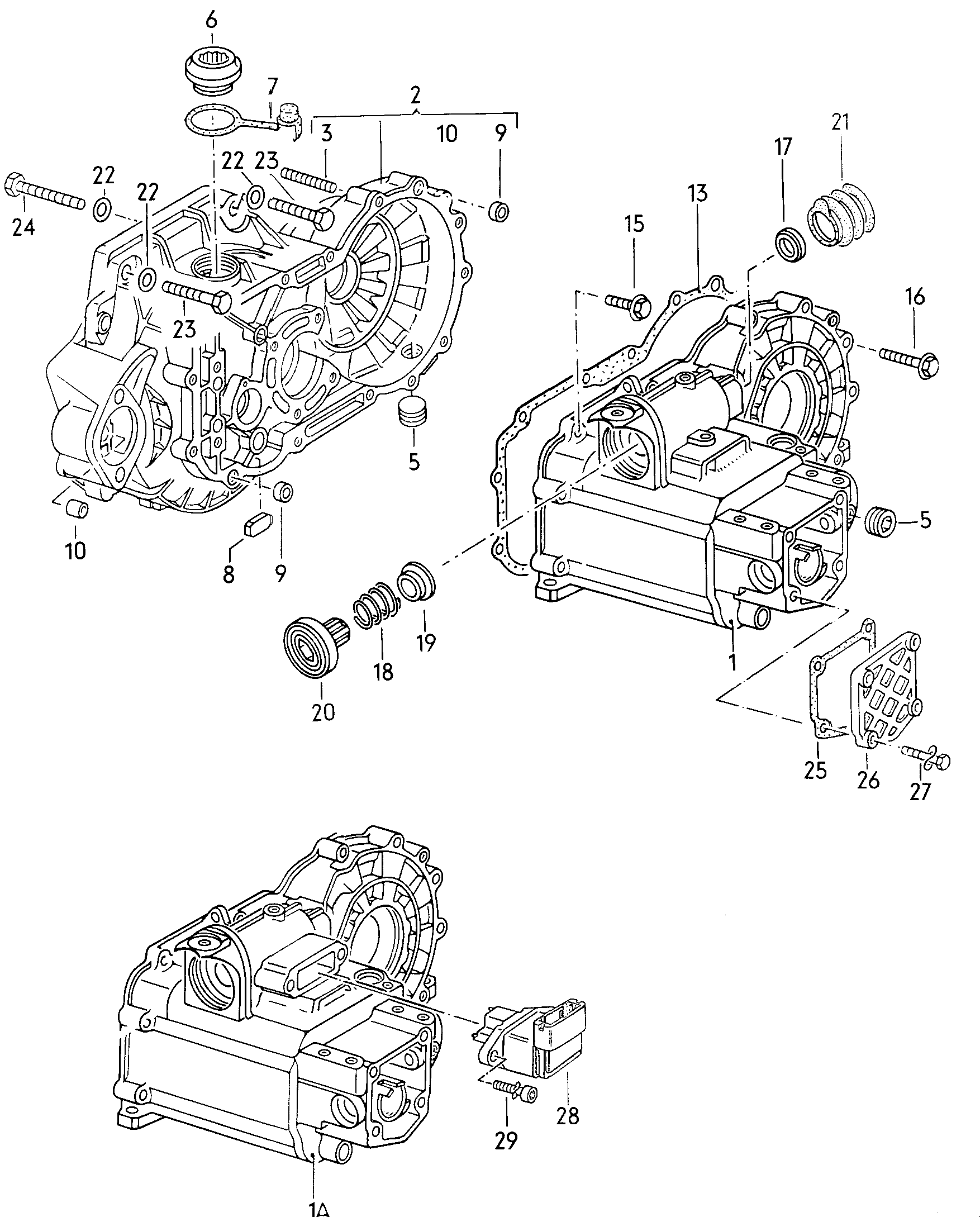 Volkswagen Golf (1981) - Gear housing. for 4-speed manual gearbox