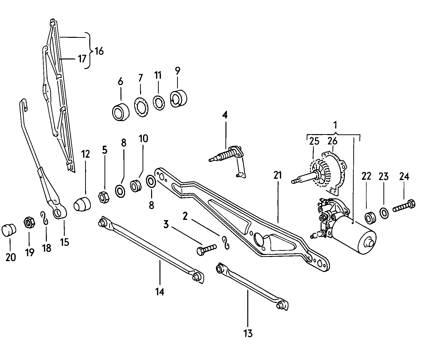 Volkswagen Golf (1979 - 1980) - Windshield wiper