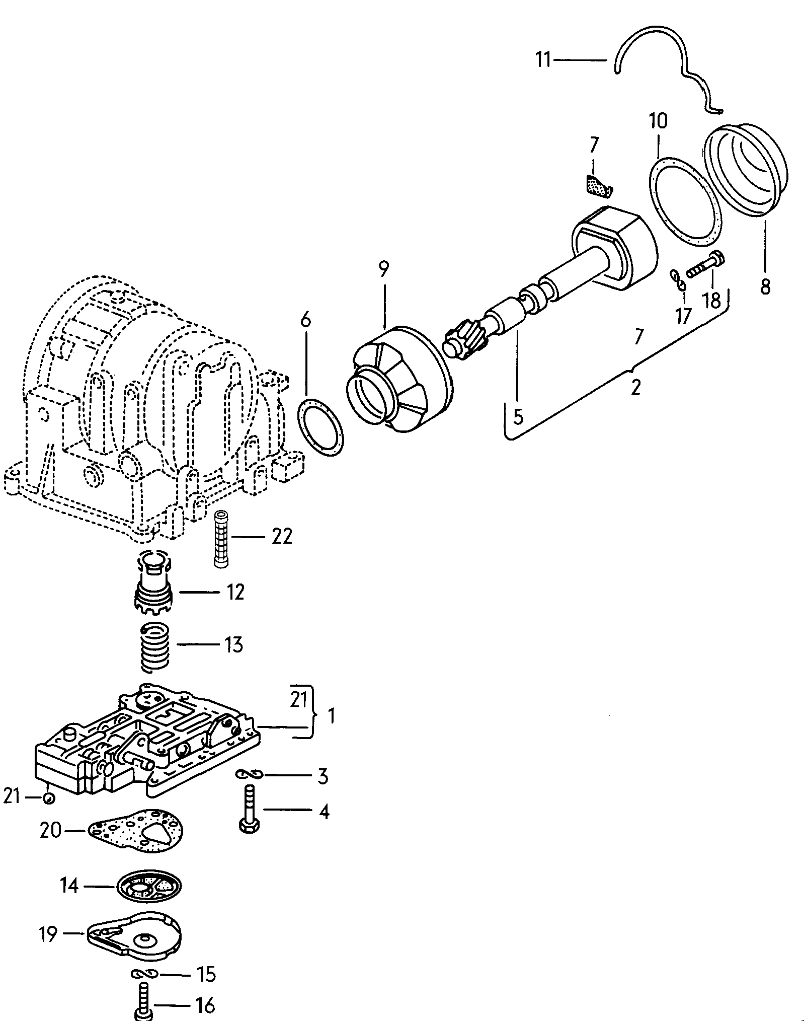 Volkswagen Golf (1981) - For automatic gearbox. oil strainer. valve body
