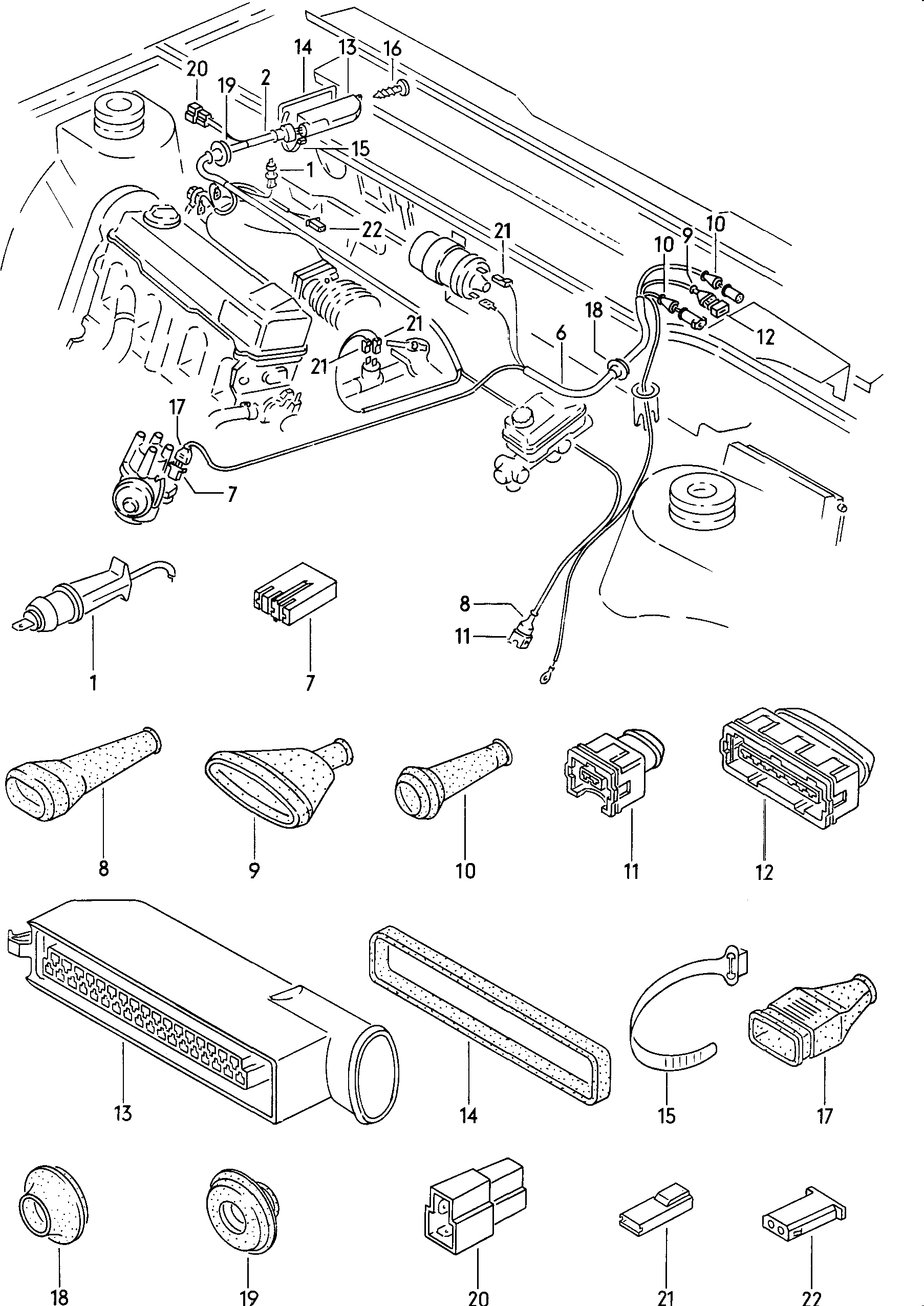 Volkswagen Golf (1981) - Rear wiring set