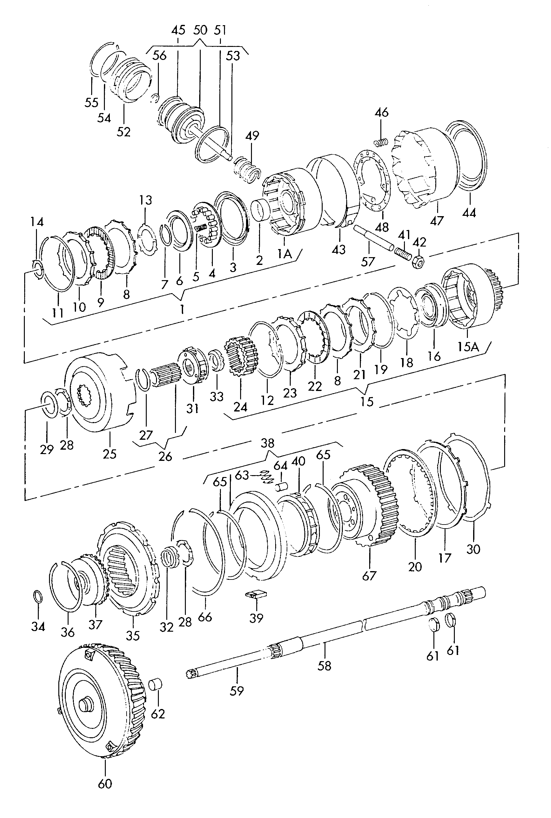 Volkswagen Golf (1979 - 1980) - For automatic gearbox. forward,direct, reverse gear clutch, torque converter