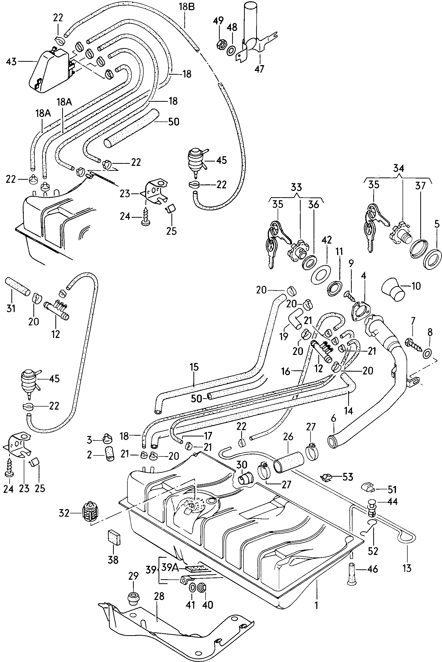 Volkswagen Golf (1979 - 1980) - Fuel tank