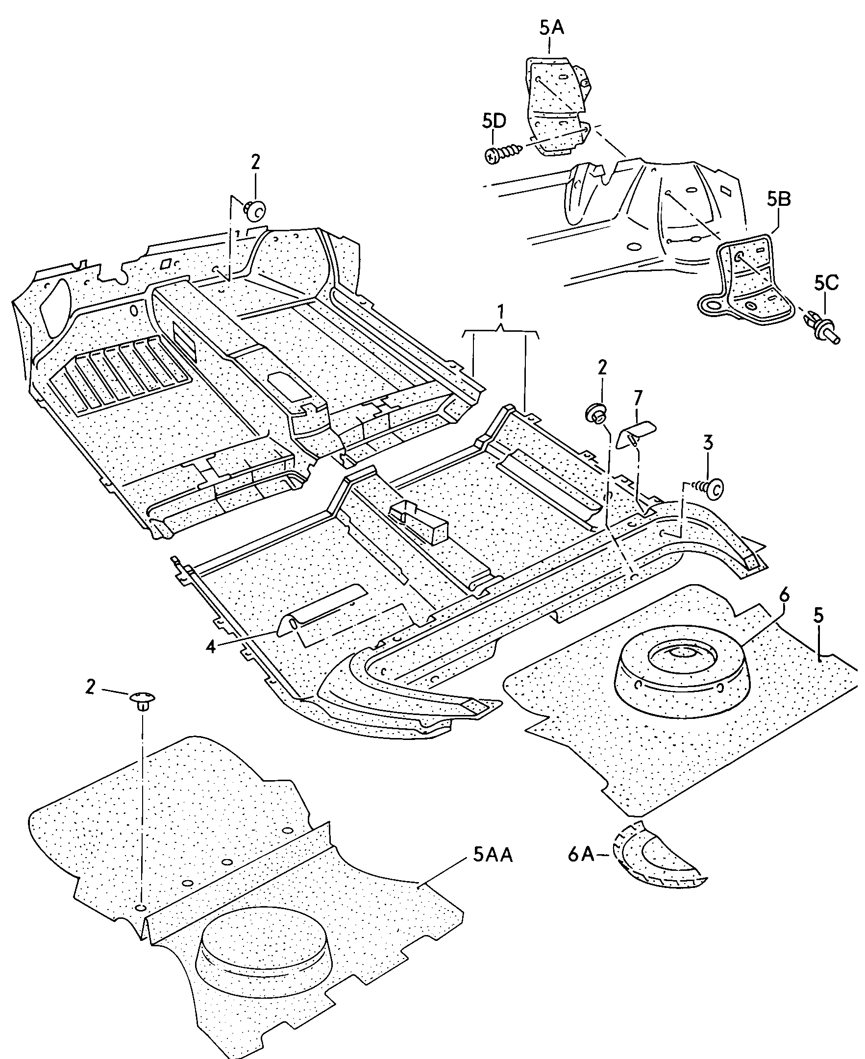 Volkswagen Golf/Var.-syn./Rall./Coun. (1986 - 1991) - Floor covering