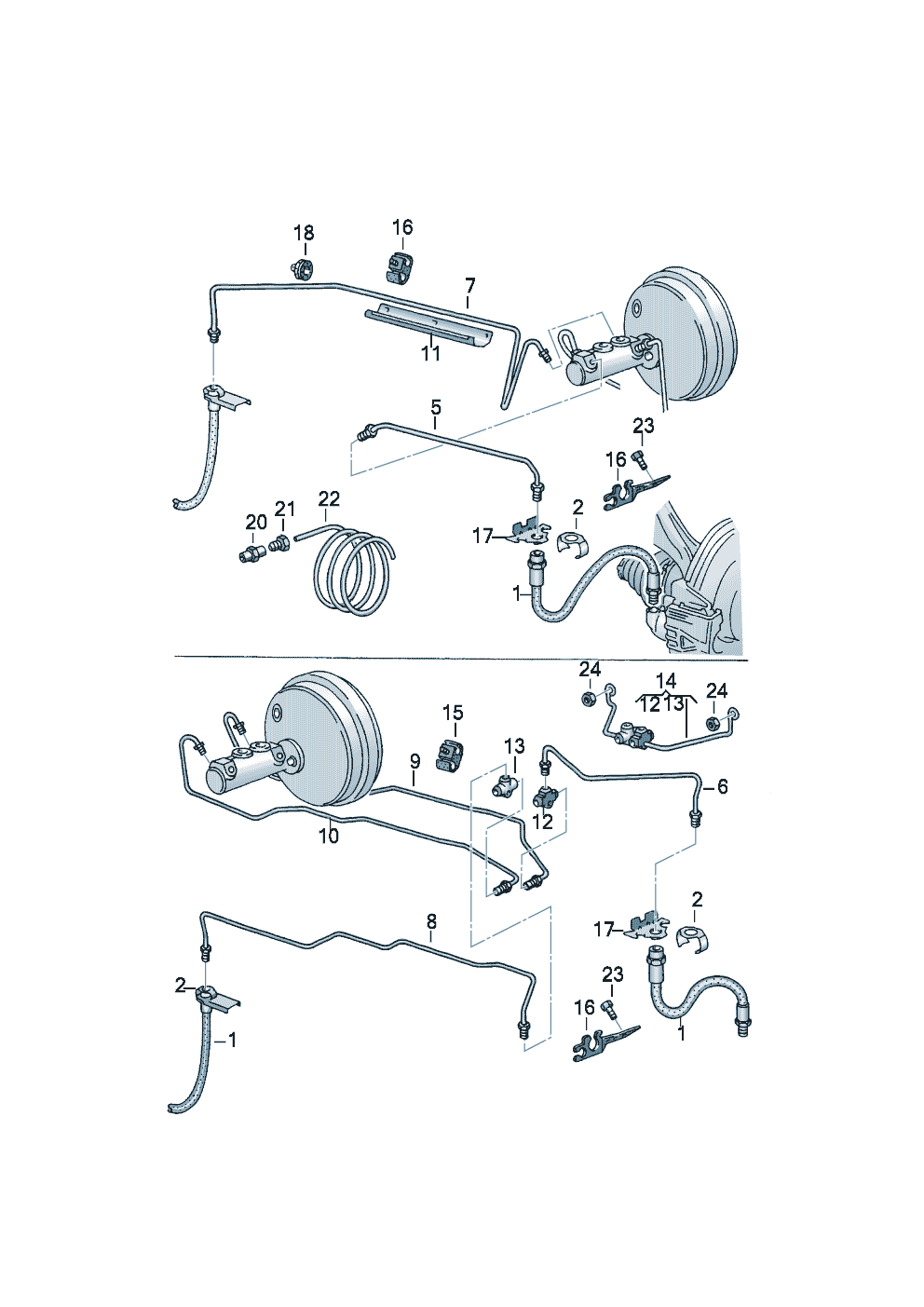Volkswagen Golf (1997 - 1998) - Reservoir. Brake master cylinder. For vehicles without anti- lock braking system