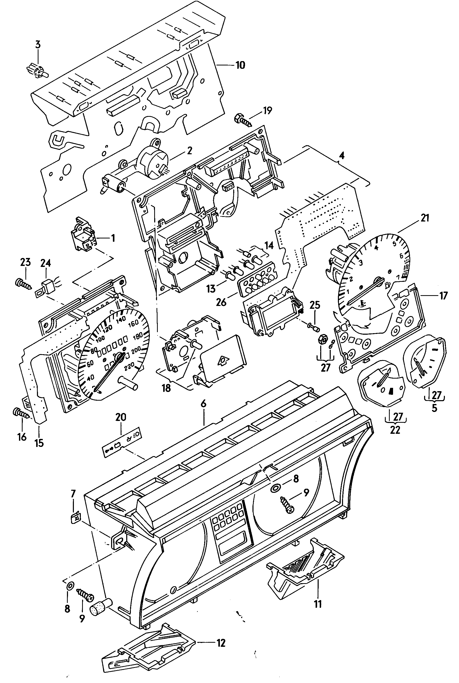 Instrument housing and mounting parts