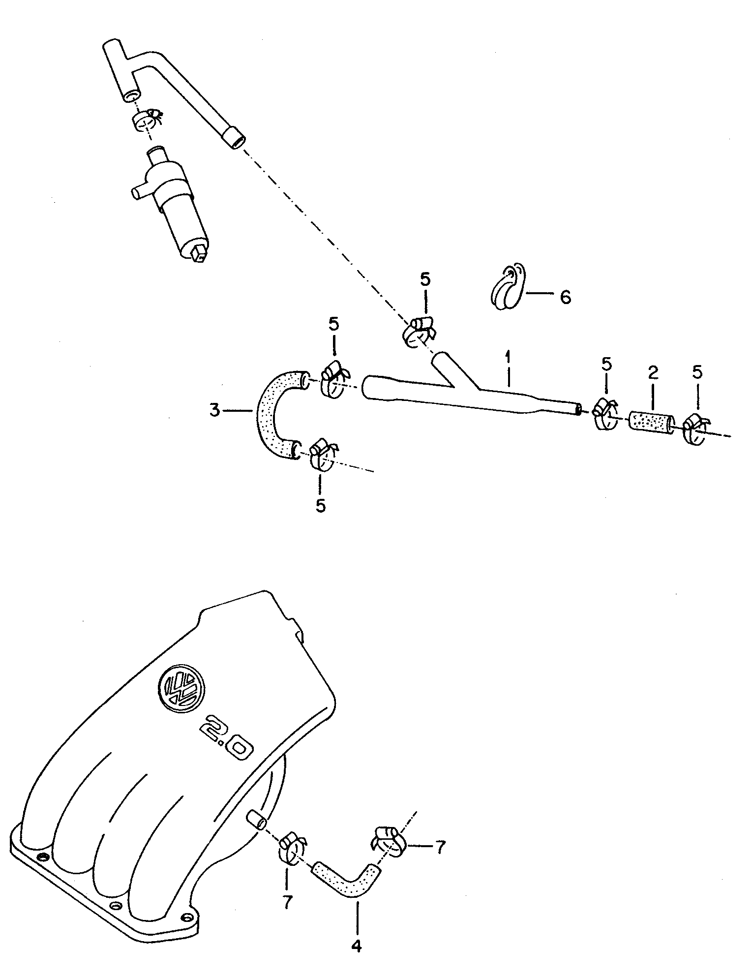 Volkswagen Golf (1993 - 1996) - Vacuum system