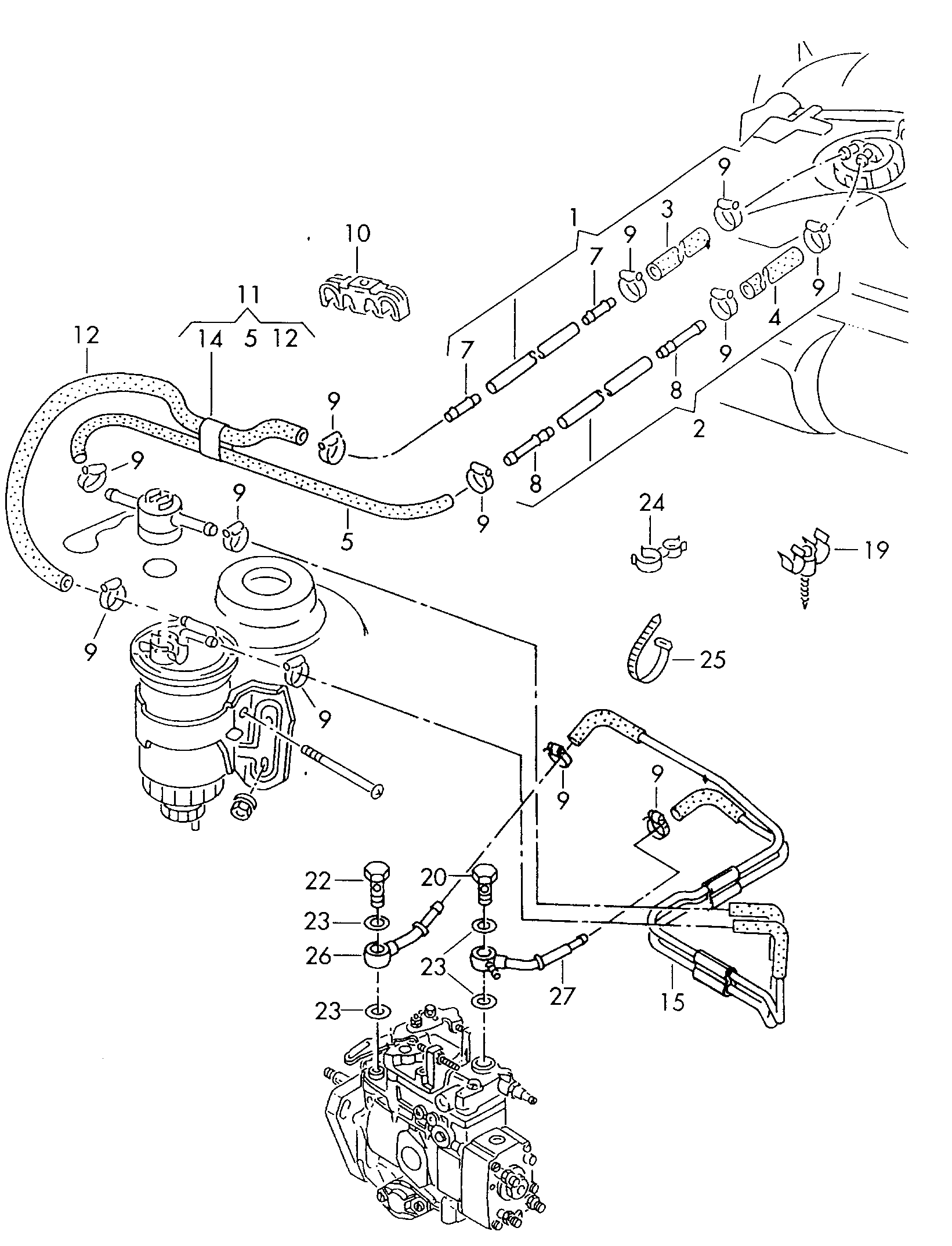 Volkswagen Golf (1997 - 1998) - Fuel tank