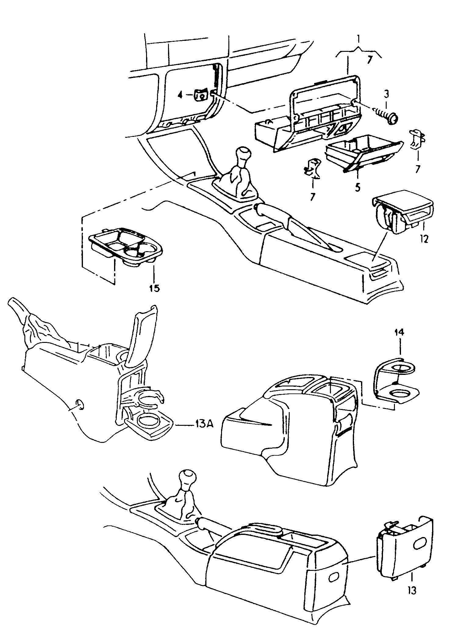 Volkswagen Golf (1993 - 1996) - Dashboard. dashboard fittings